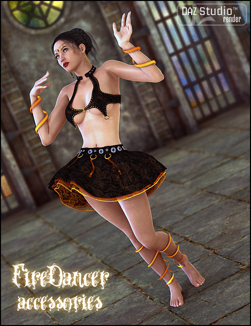 Fire Dancer Accessories by: 4blueyes, 3D Models by Daz 3D