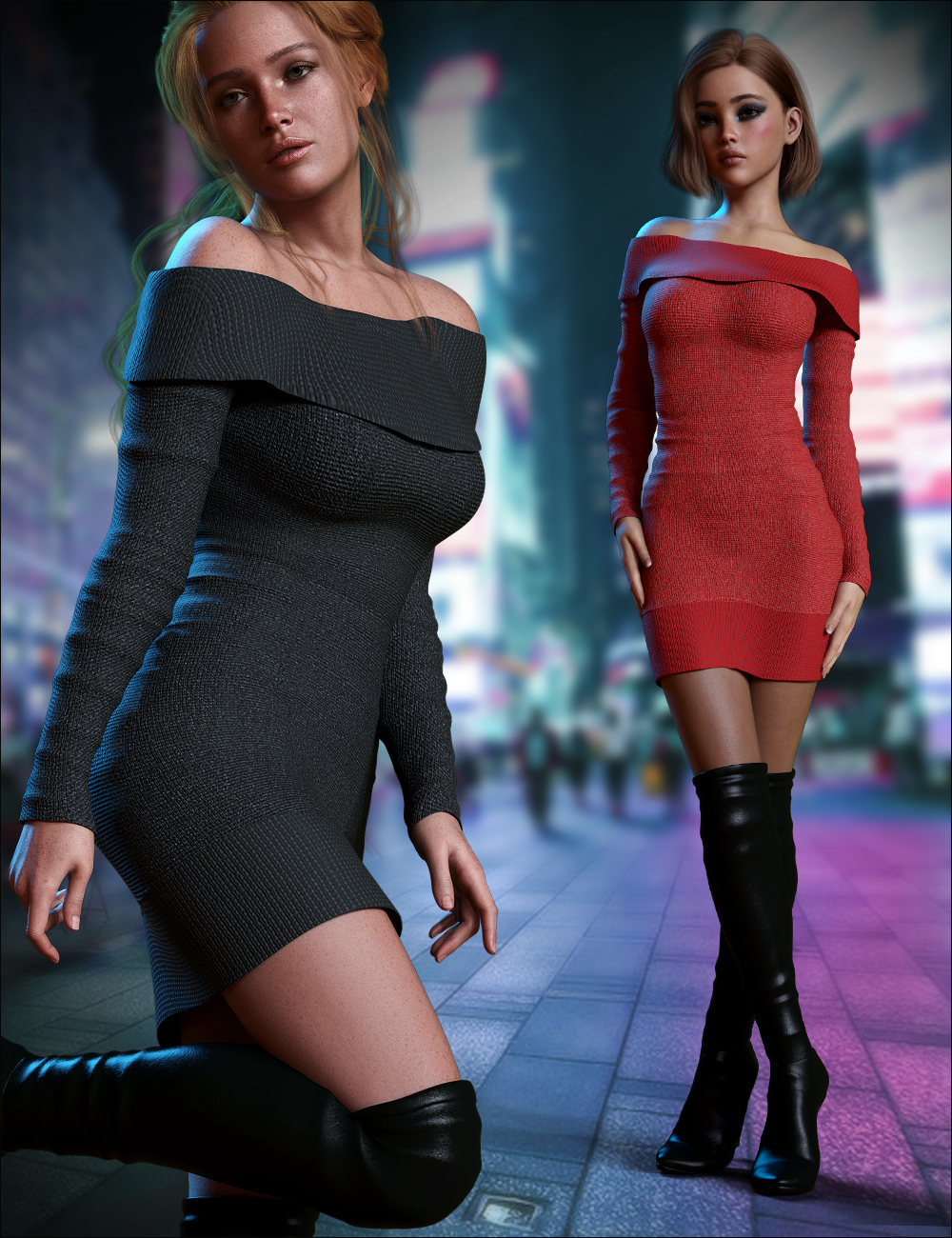Winter Fashion Outfit Set for Genesis 9 by: MytilusProShot, 3D Models by Daz 3D