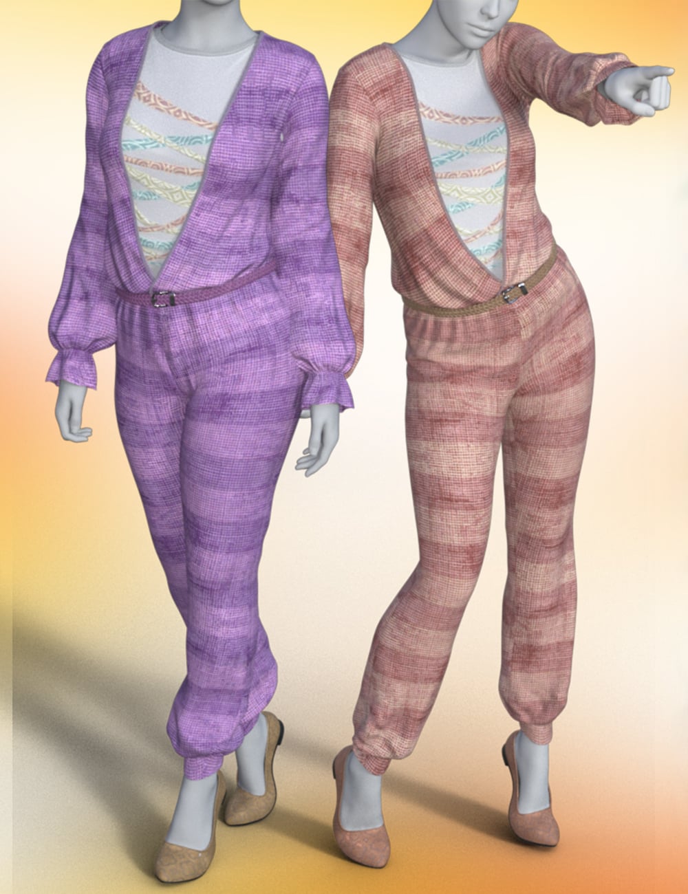dForce Casual Yoga Outfit for Genesis 9 by: sjdlkad, 3D Models by Daz 3D