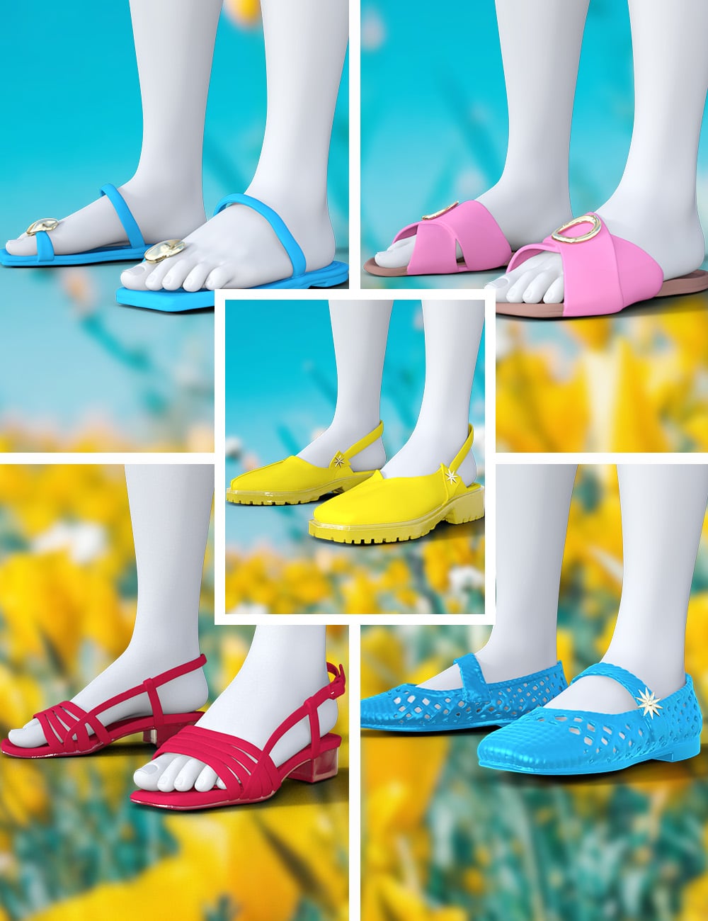 TIN Spring Is Coming - Shoes for Genesis 9 and 8 Female by: TINANE, 3D Models by Daz 3D