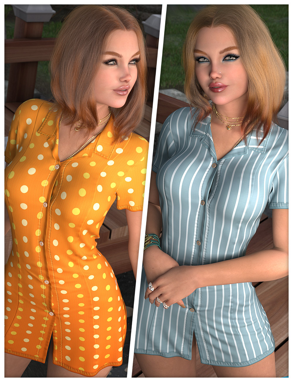 Fashionable Textures for dForce SU Summer Dress by: ShanasSoulmate, 3D Models by Daz 3D