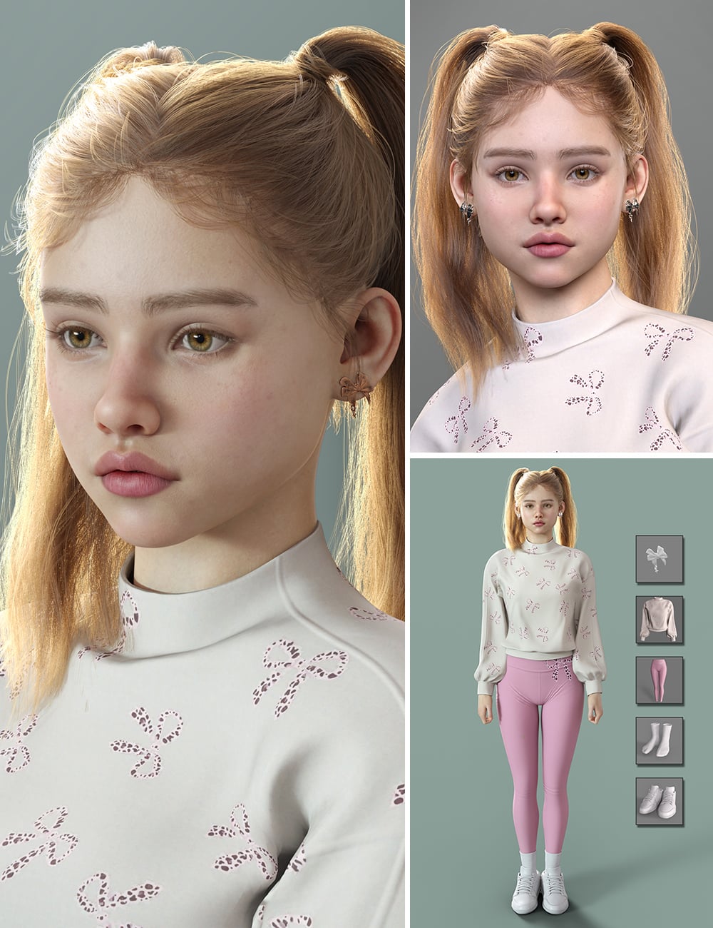 MB Bionda HD for Genesis 9 Bundle by: Magic Brush, 3D Models by Daz 3D
