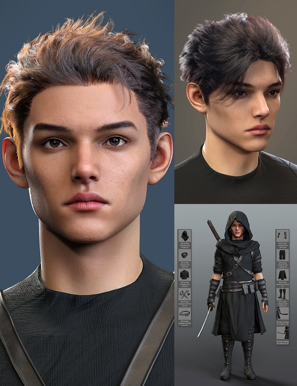 MB Rauno Male HD for Genesis 9 Bundle by: Magic Brush, 3D Models by Daz 3D