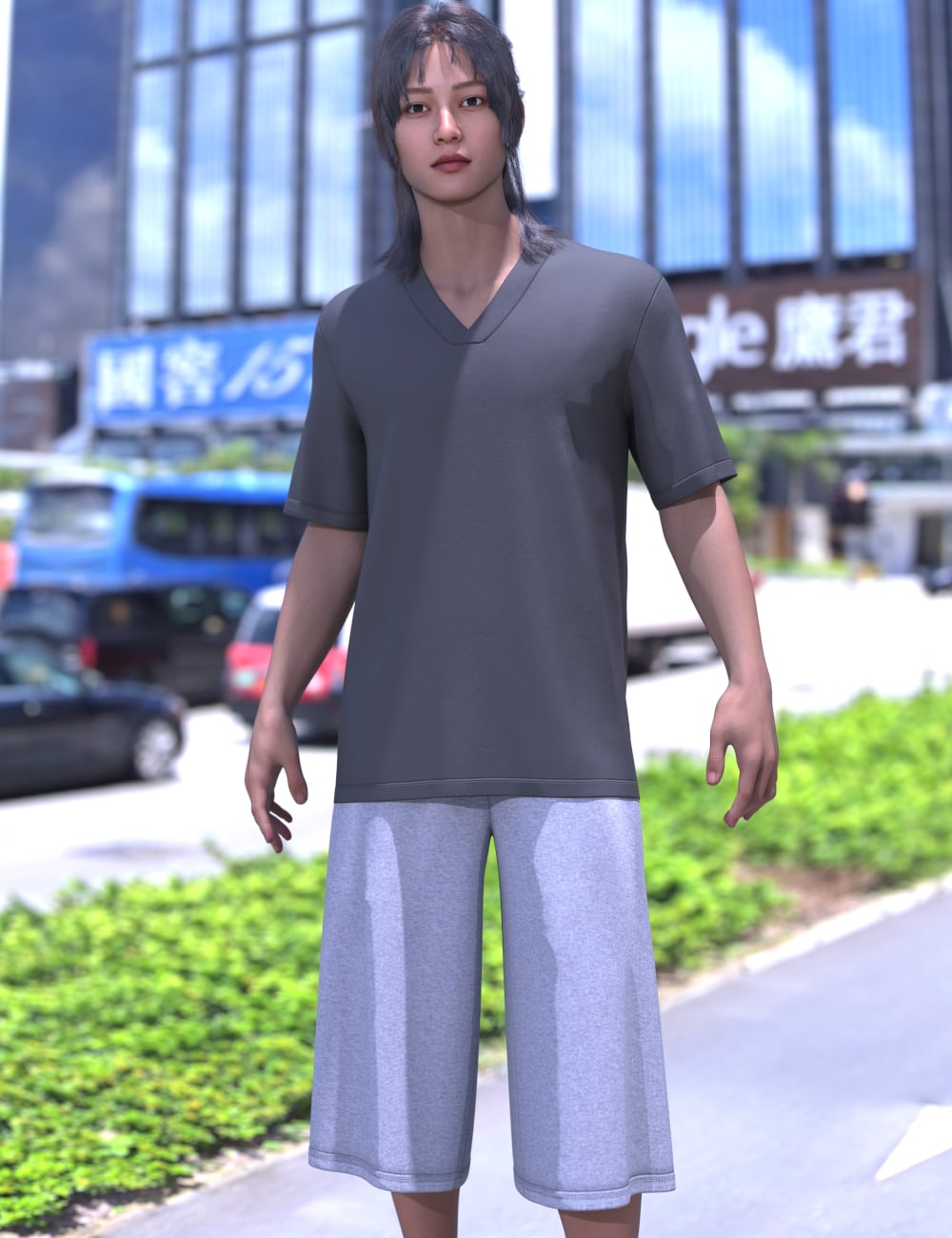 dForce LV Streetwear Outfit for Genesis 9 by: Leviathan, 3D Models by Daz 3D