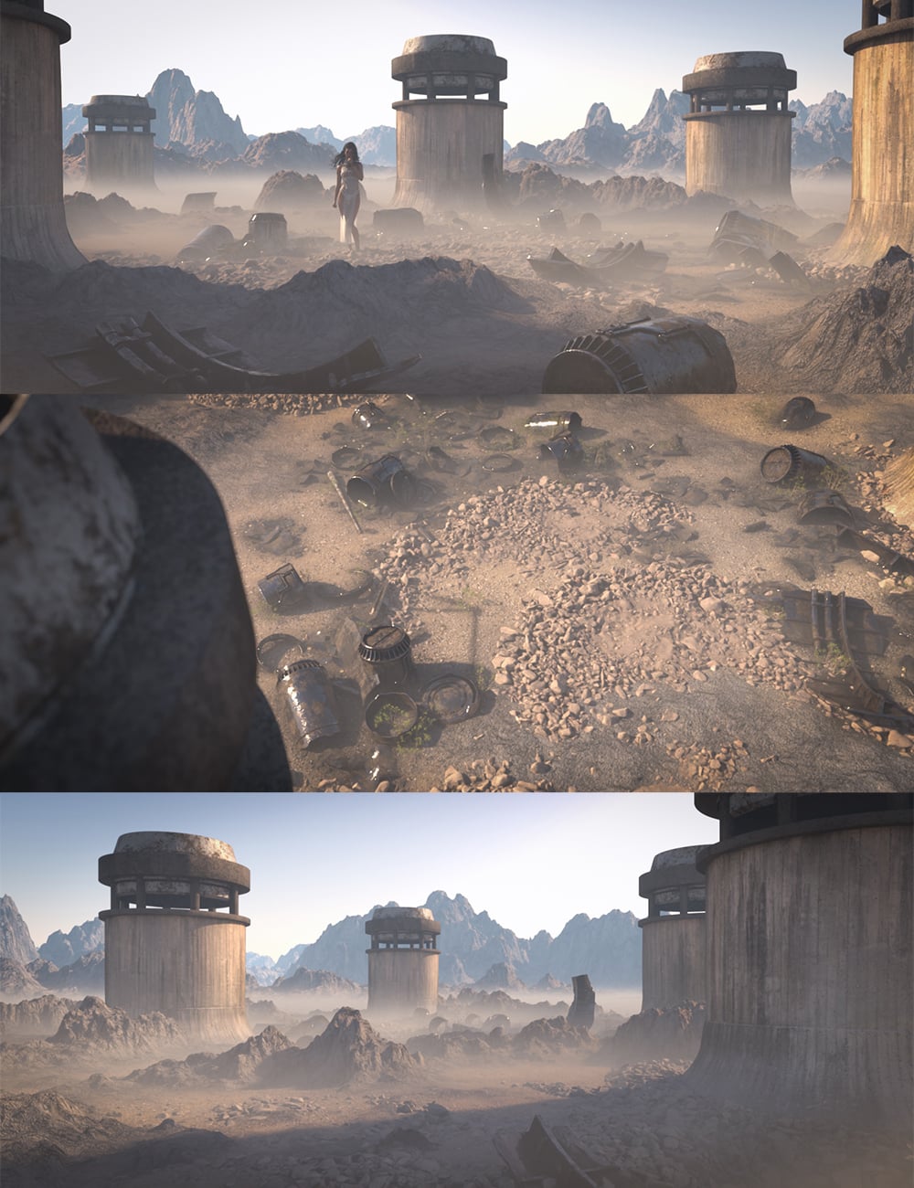 Wasteland Bunkers for The Wreckage by: Dreamlight, 3D Models by Daz 3D