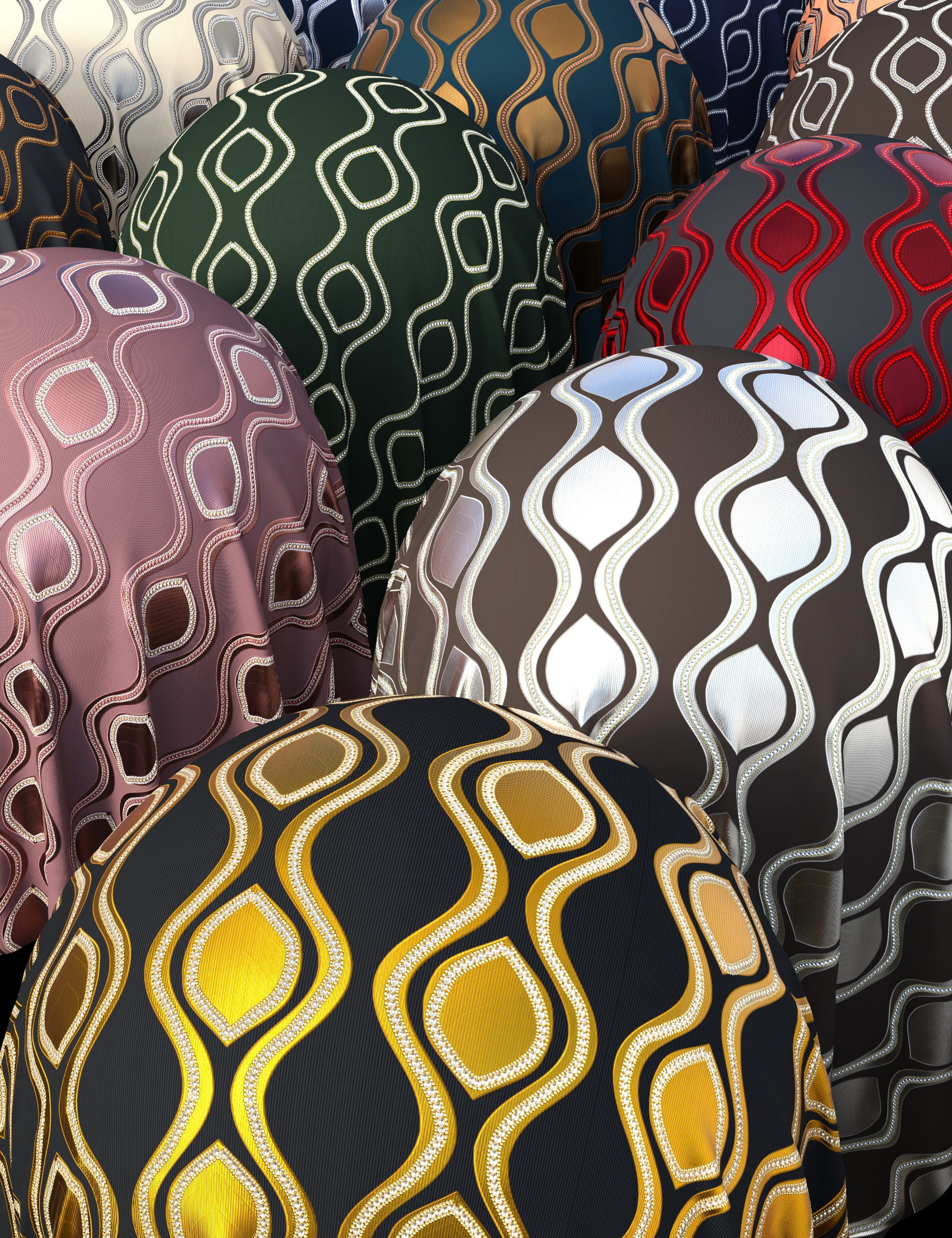 Beaded Deco Fabric Iray Shaders - MR by: Nelmi, 3D Models by Daz 3D