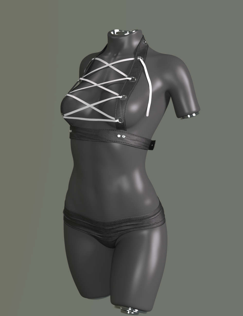 dForce Laced Bodice Set for Genesis 9 by: Sprite, 3D Models by Daz 3D