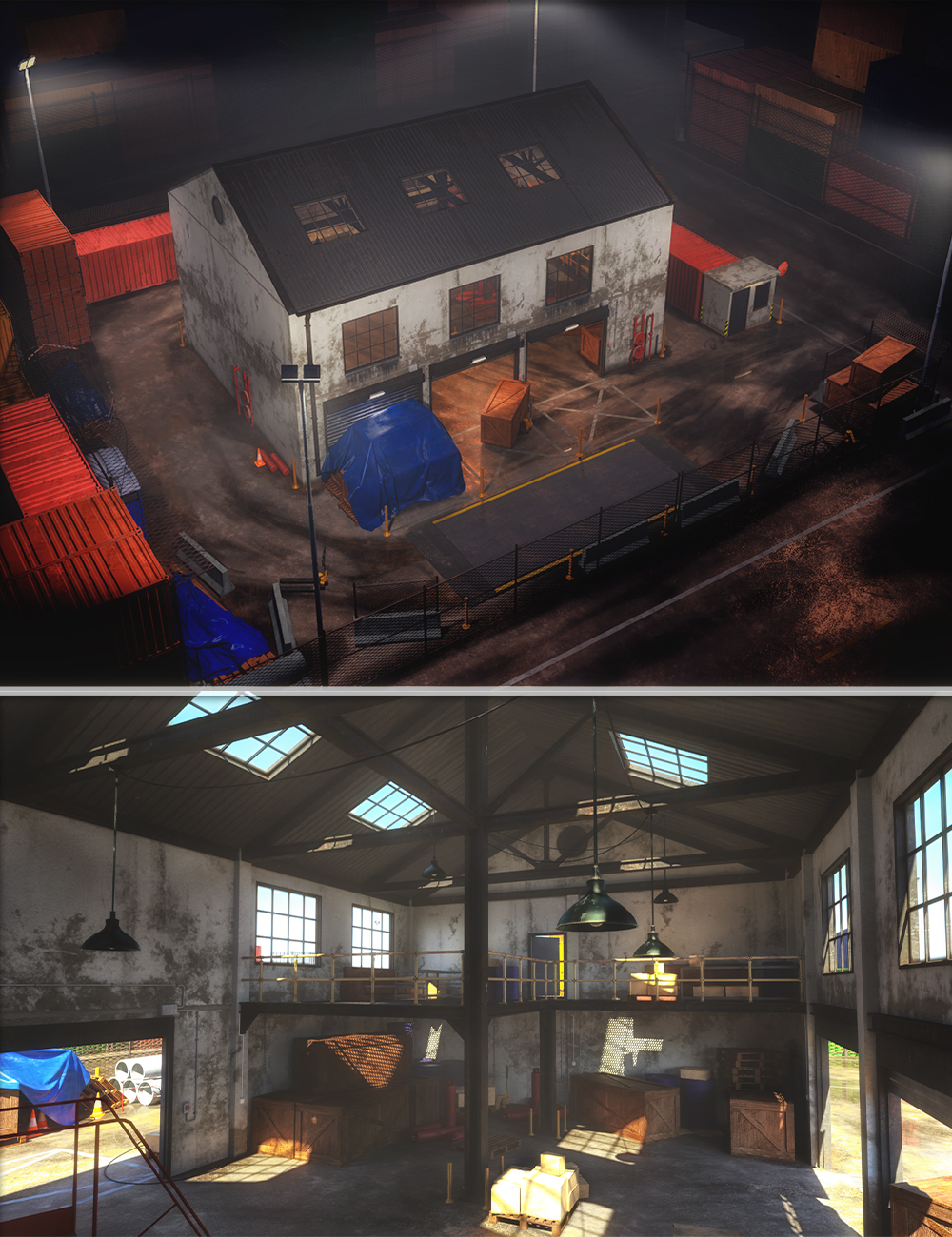 KuJ Port Warehouse by: Kujira, 3D Models by Daz 3D