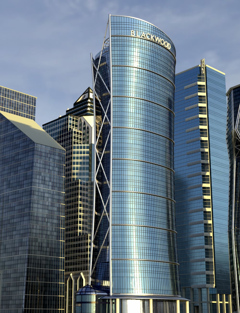 Urban Skyscraper Set by: PrecisionArt9, 3D Models by Daz 3D