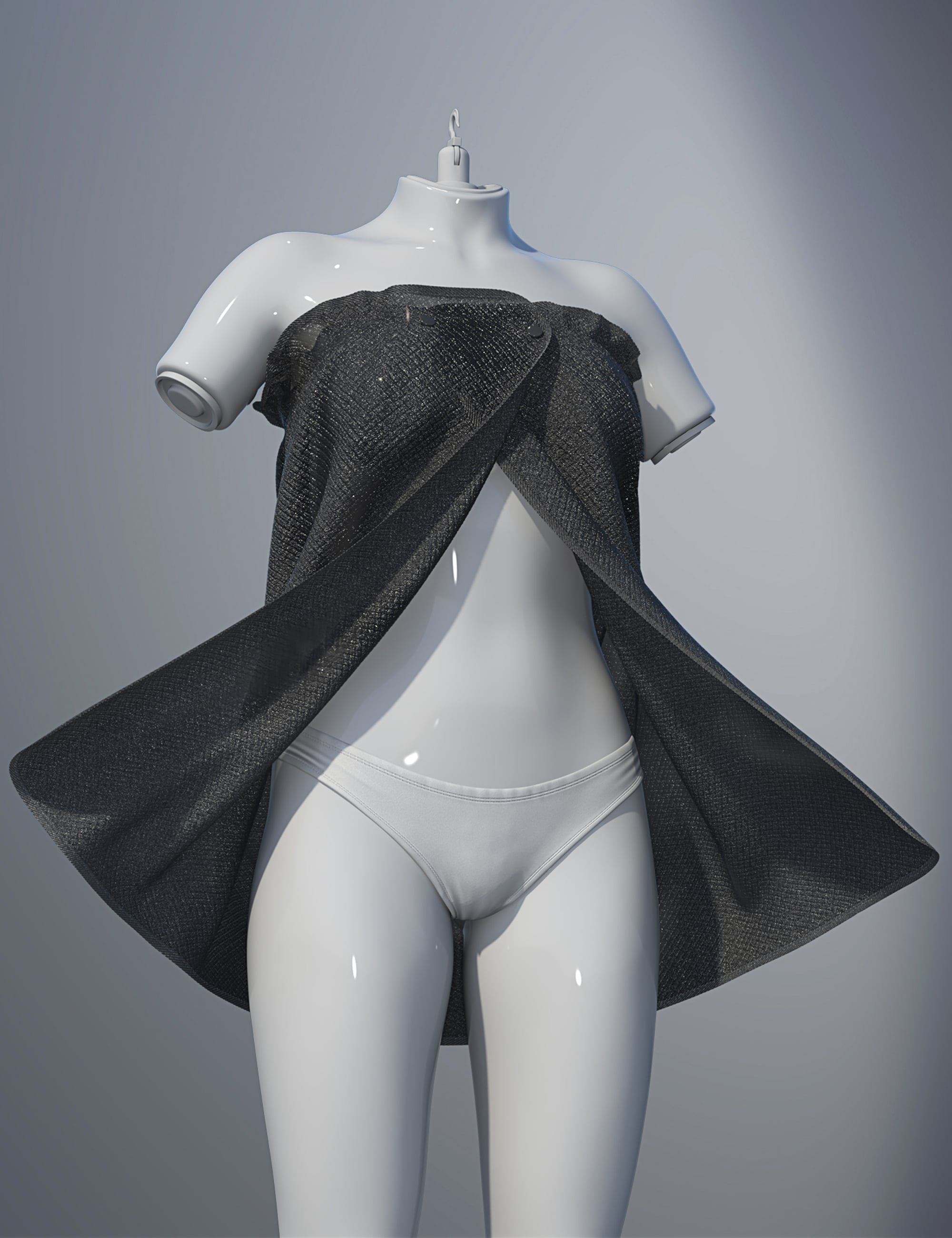 dForce SU Simple Bathrobe for Genesis 9 by: Sue Yee, 3D Models by Daz 3D