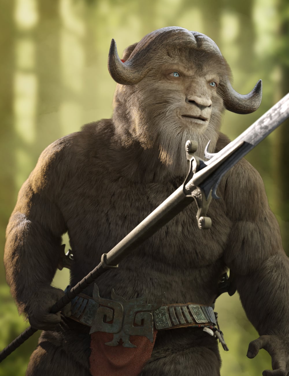 Morvok Musk Ox for Genesis 9 by: RawArt, 3D Models by Daz 3D