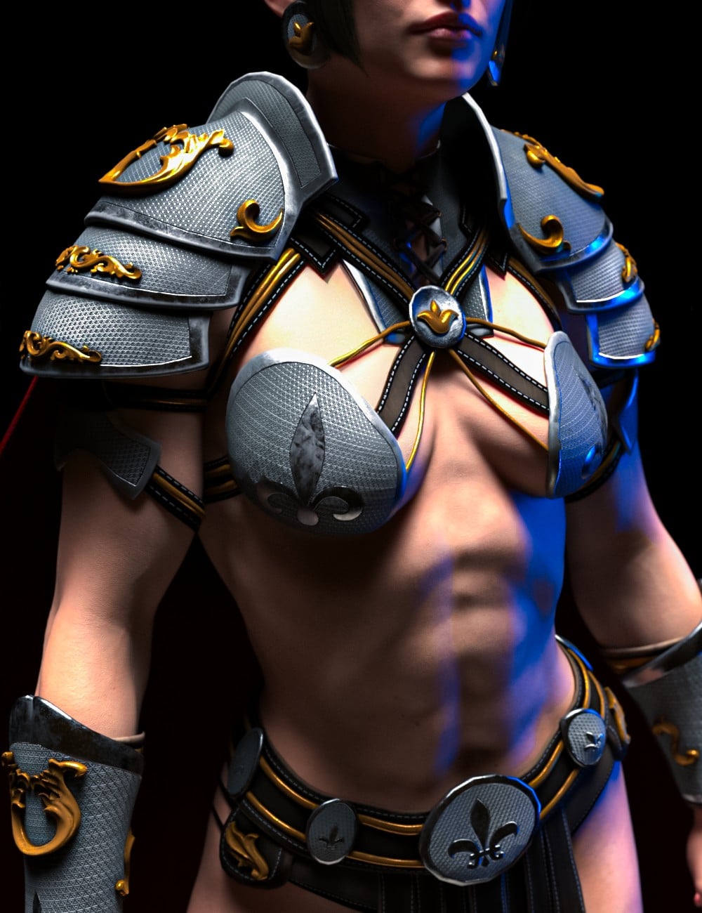 dForce Spearwarden Regalia Armor for Genesis 9 by: Val3dartbiuzpharb, 3D Models by Daz 3D