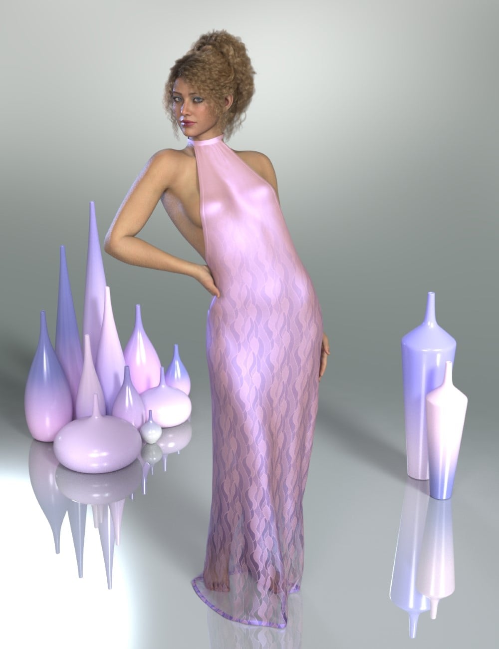 dForce Dahlia Dress for Genesis 9 by: PandyGirl, 3D Models by Daz 3D