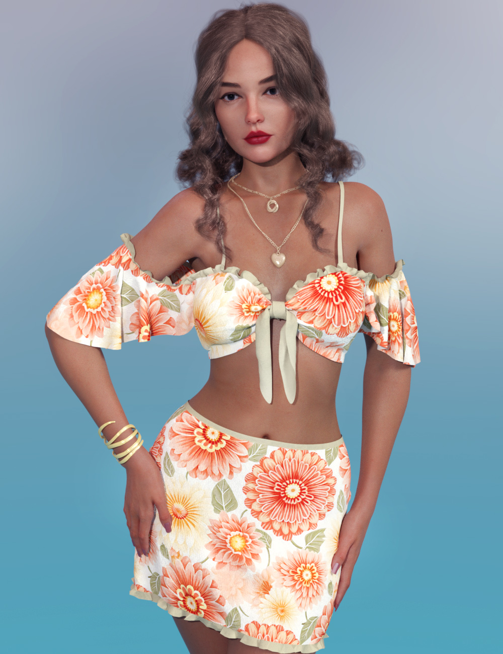 Illusion Textures for dForce Calyra Outfit for Genesis 9 Feminine by: alexaanaArryn, 3D Models by Daz 3D