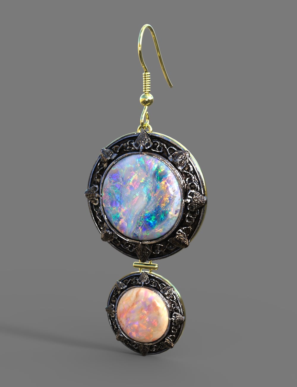AP Opal Celtic Earrings For Genesis 9 by: AcharyaPolina, 3D Models by Daz 3D