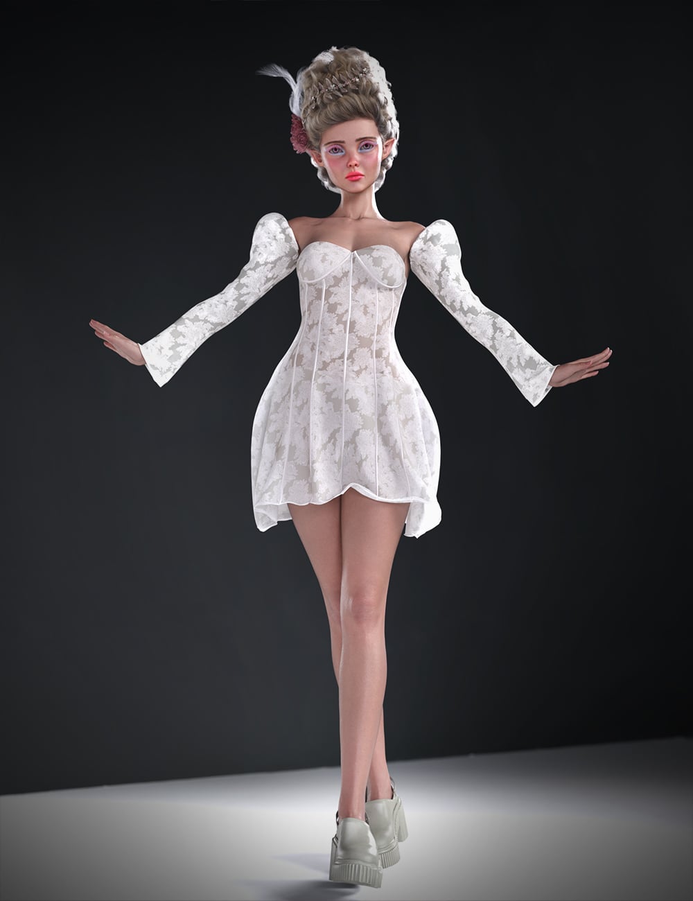 dForce Dido's Dress for Genesis 9 by: Chrryt, 3D Models by Daz 3D