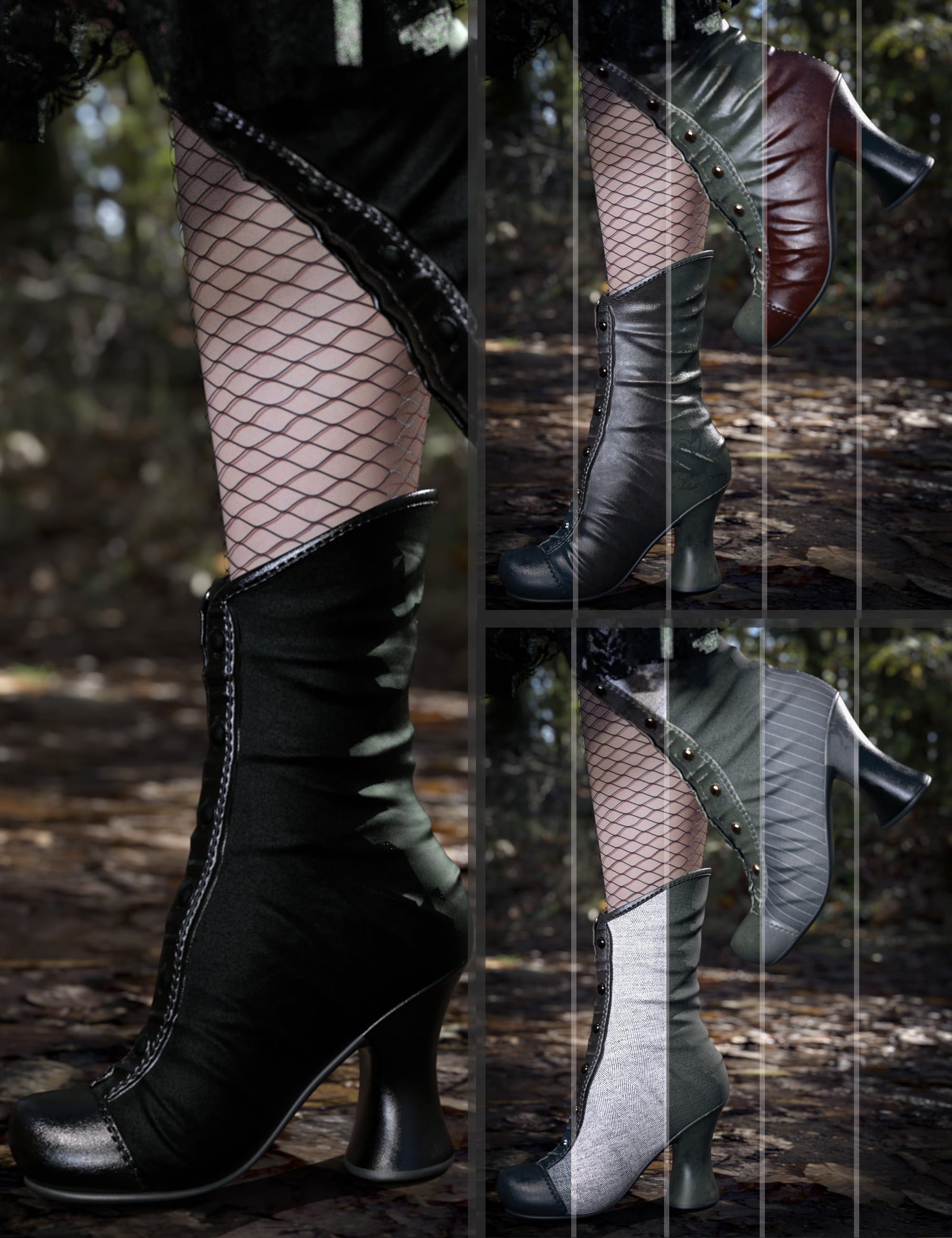 CB Jemima Boots For Genesis 9, 8 and 8.1 by: CynderBlue, 3D Models by Daz 3D