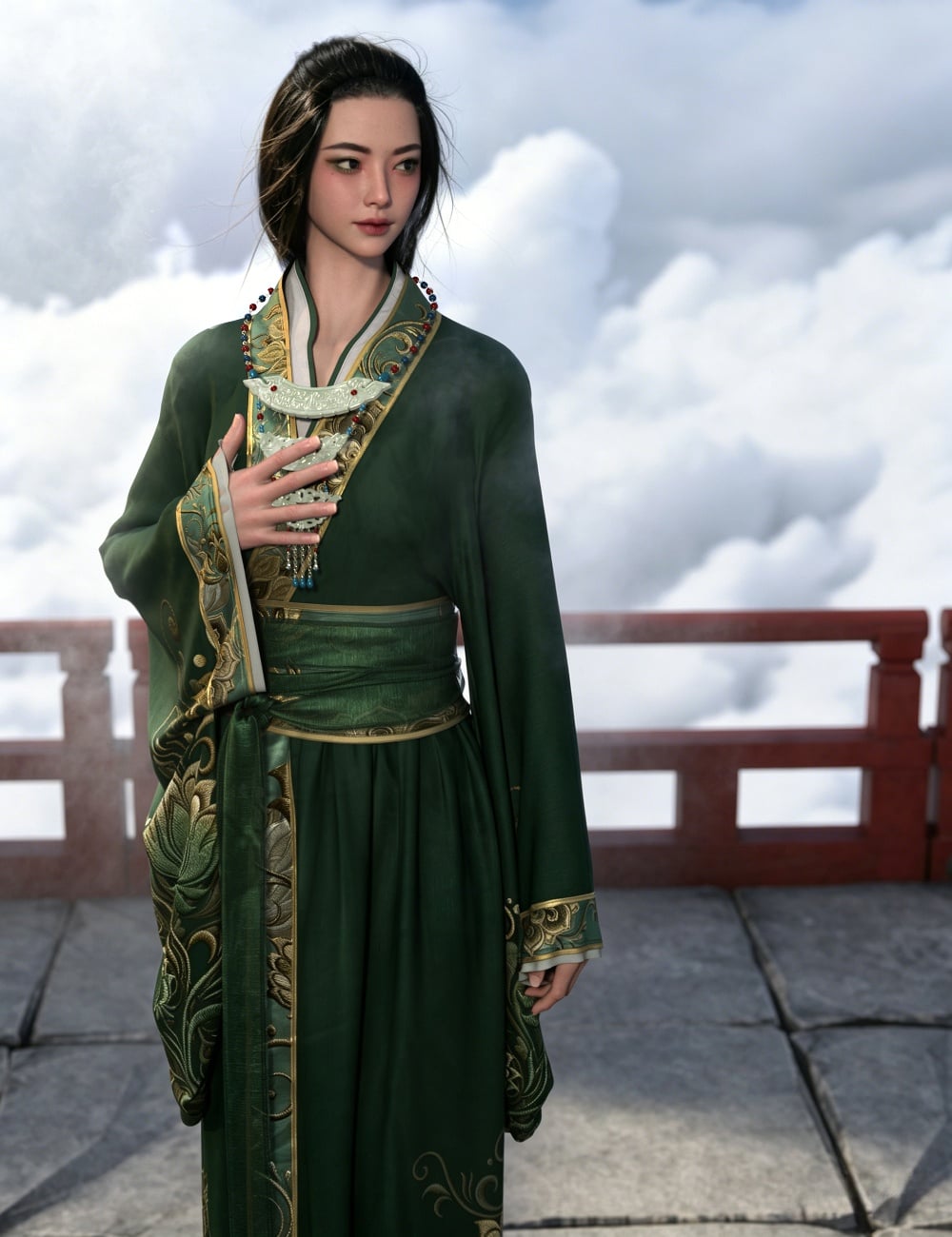 dForce Lala Verdant Immortal Outfit for Genesis 9 by: Lala-Rabbit, 3D Models by Daz 3D