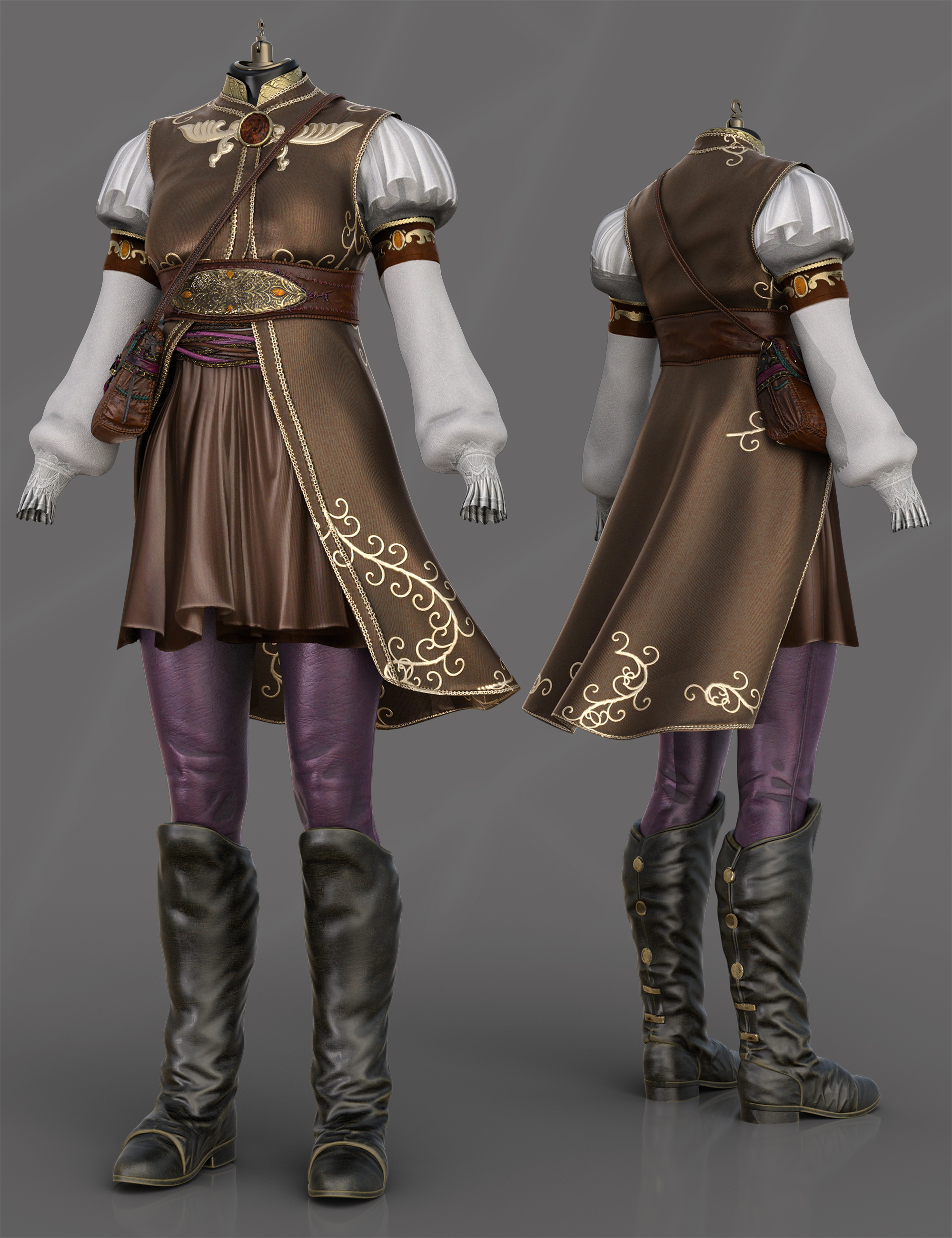 dForce Wind Valley Outfit Texture Add-On | Daz 3D