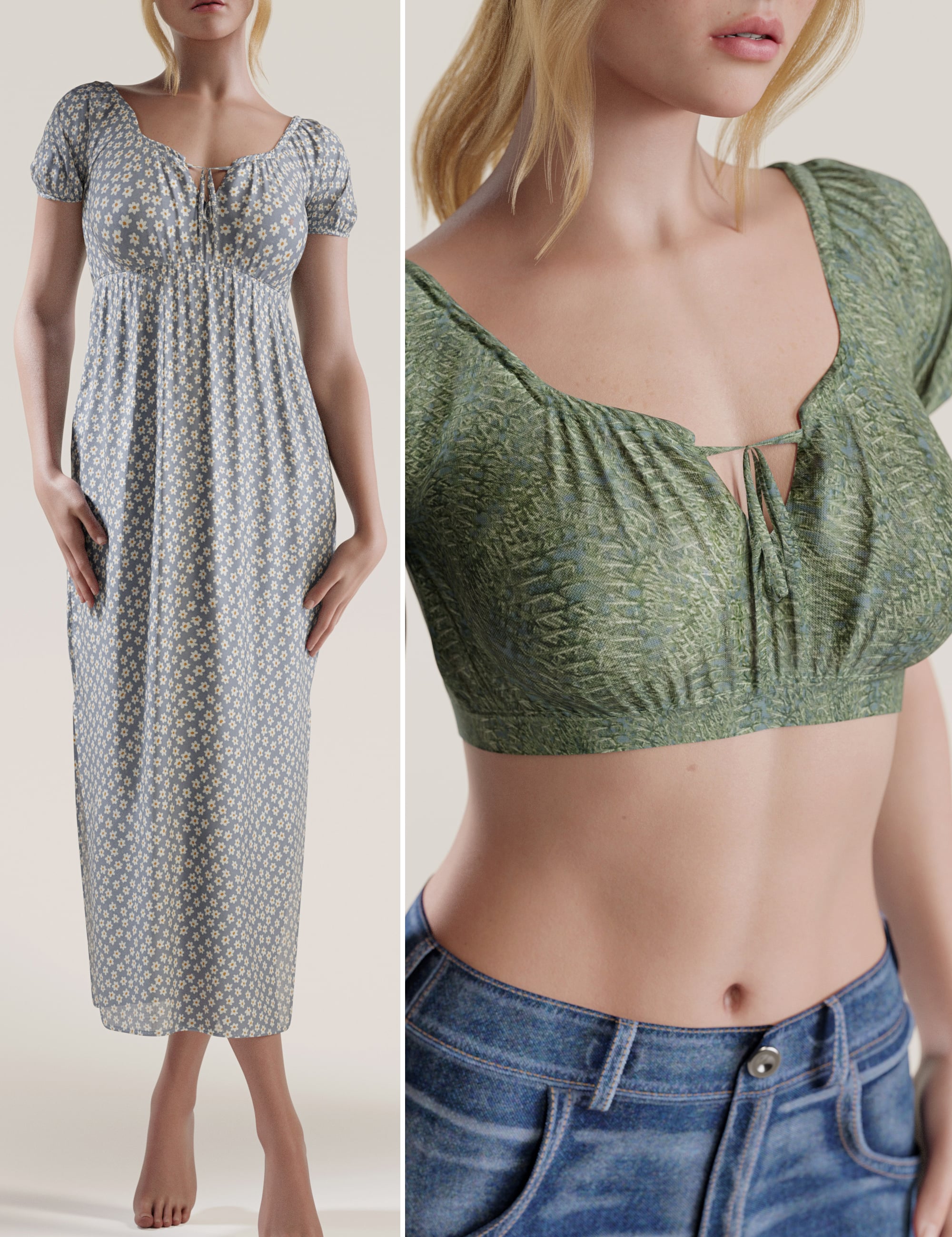 dForce 2-in-1 Ruffled Maxi Dress for Genesis 9 by: outoftouch, 3D Models by Daz 3D