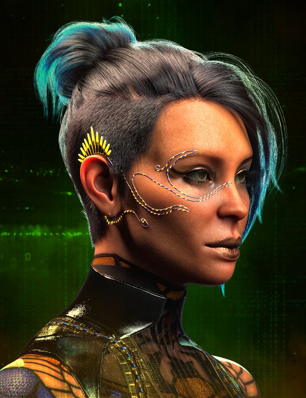 NDFP Cyber Ra Saryah Jewels for Genesis 9 by: FenixPhoenixNathy Design, 3D Models by Daz 3D