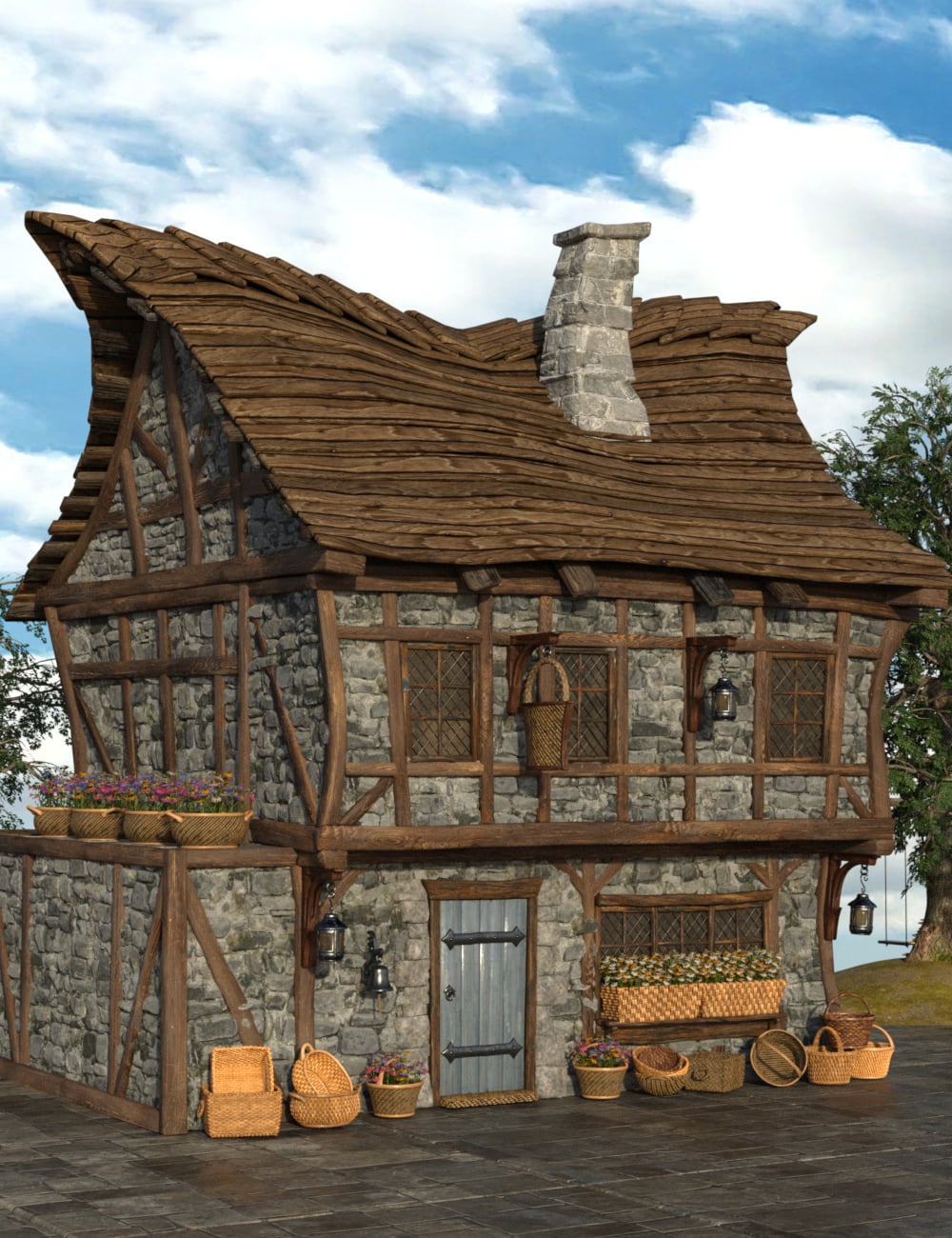 FTS Basket Shop and Small Cafe by: The Alchemist, 3D Models by Daz 3D