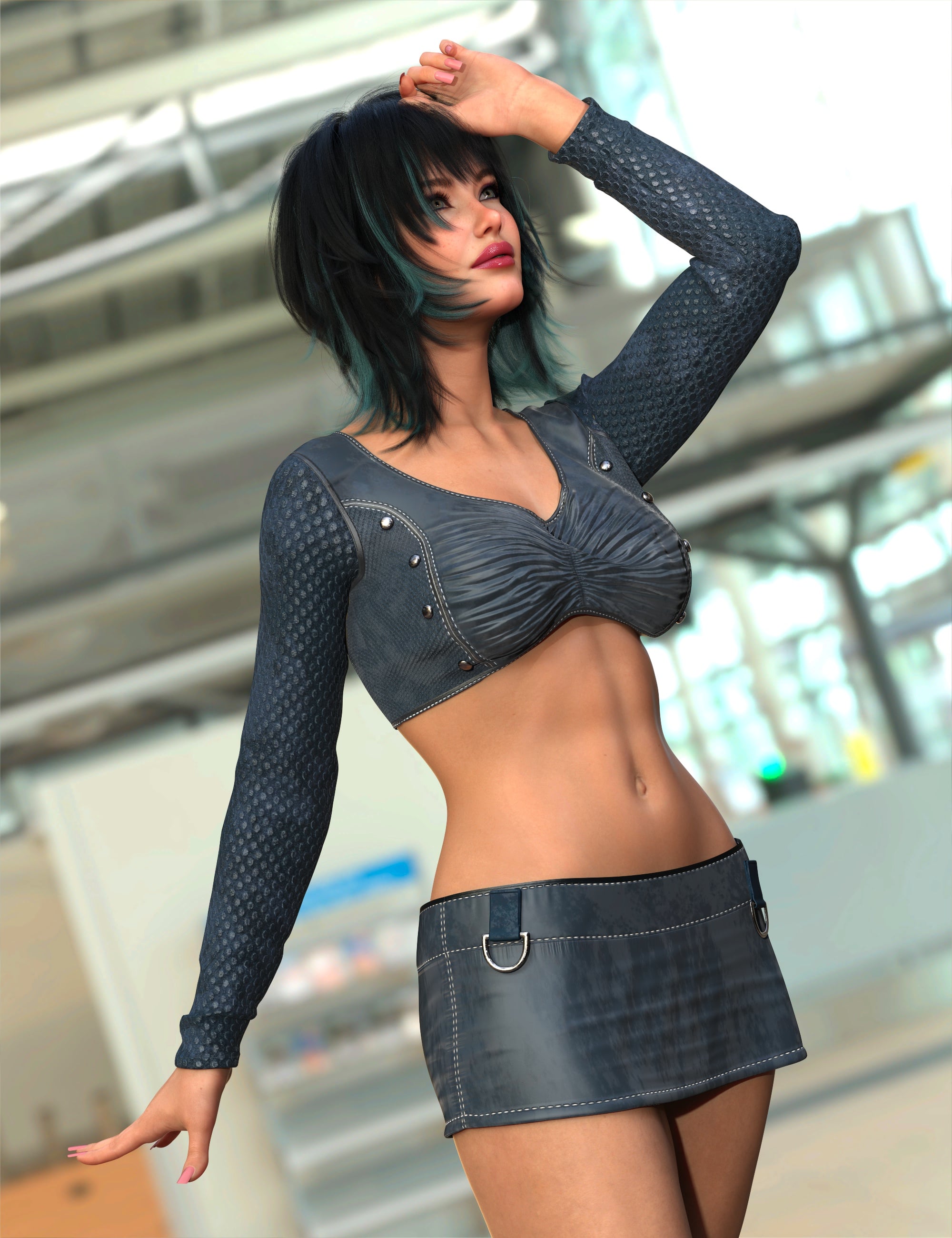 dForce Mono Muse Outfit for Genesis 9 by: Nelmi, 3D Models by Daz 3D