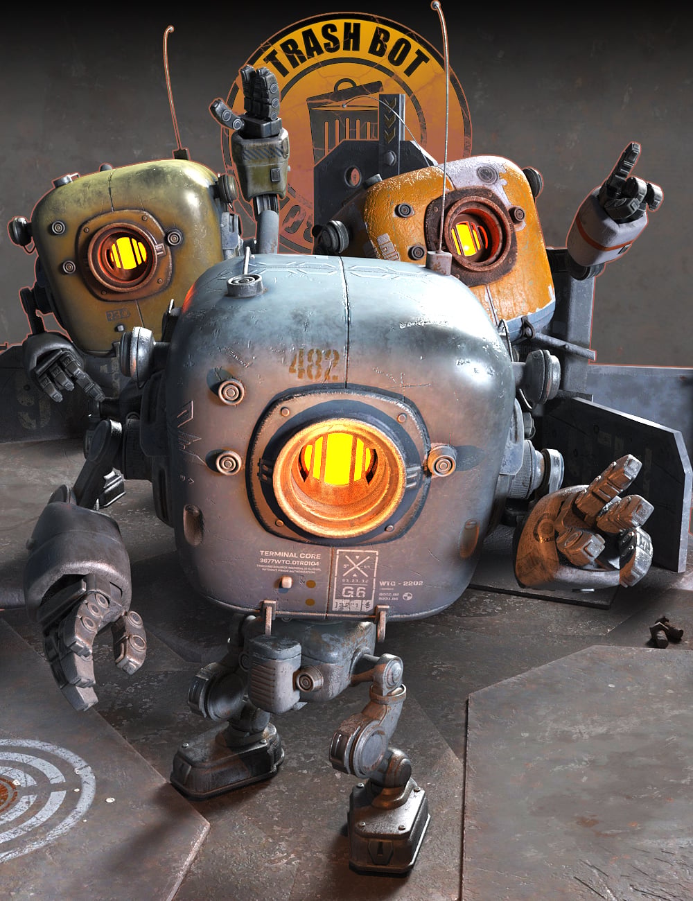Trash Bot by: The AntFarm, 3D Models by Daz 3D
