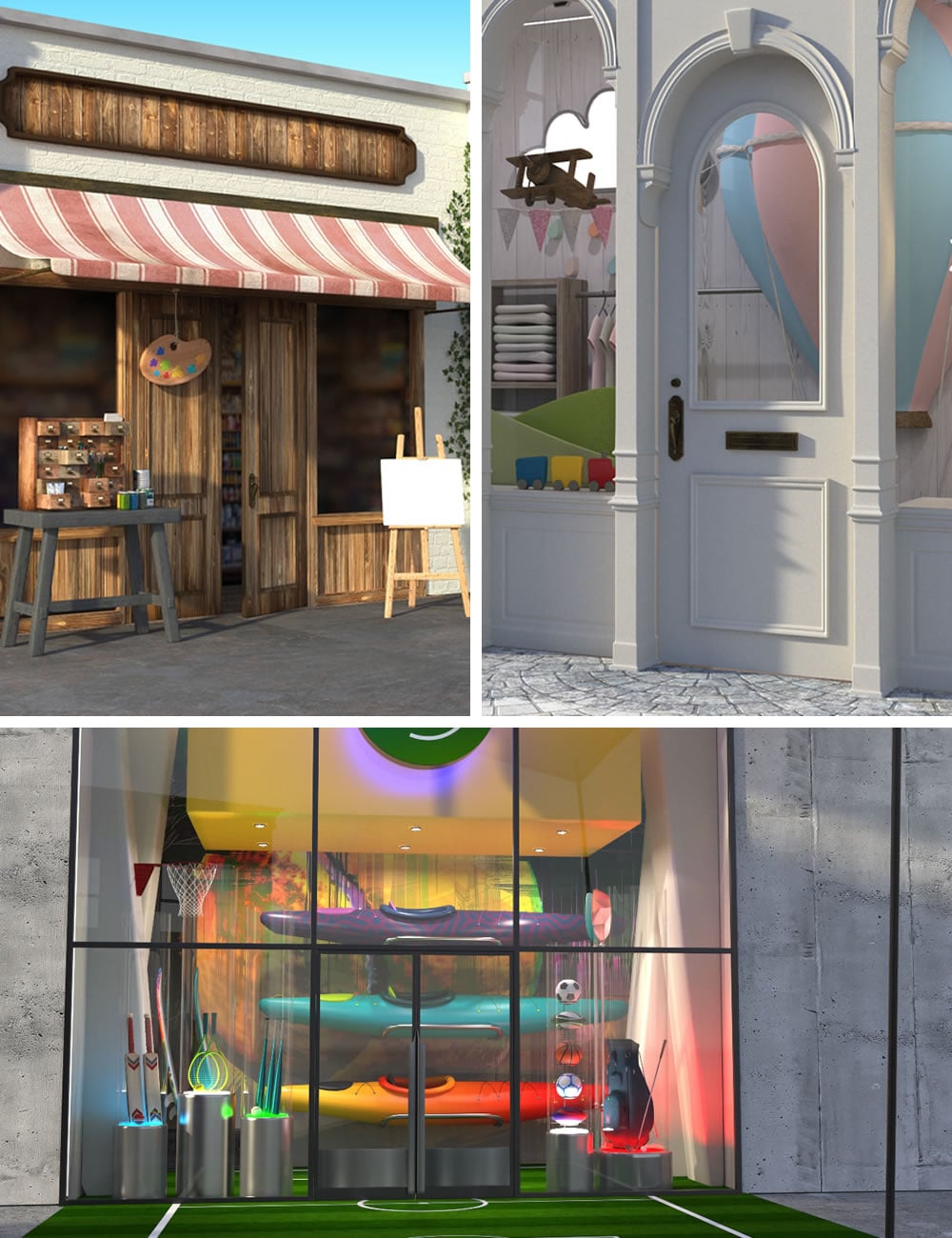 Boutique Front Bundle 2.0 by: SilvaAnt3d, 3D Models by Daz 3D