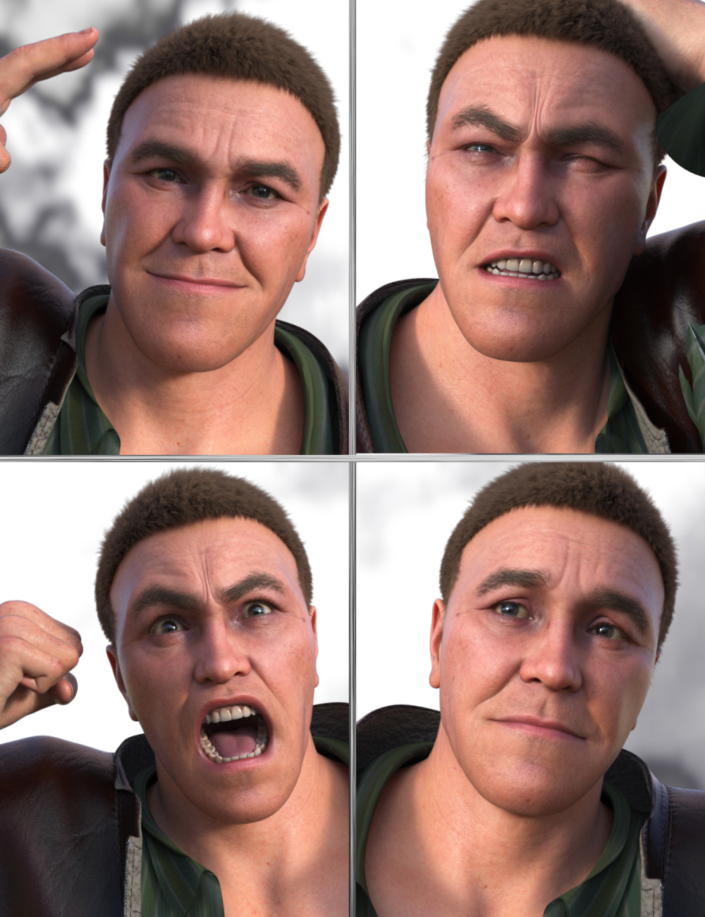 JW Old Times Expressions for Frankie 9 by: JWolf, 3D Models by Daz 3D