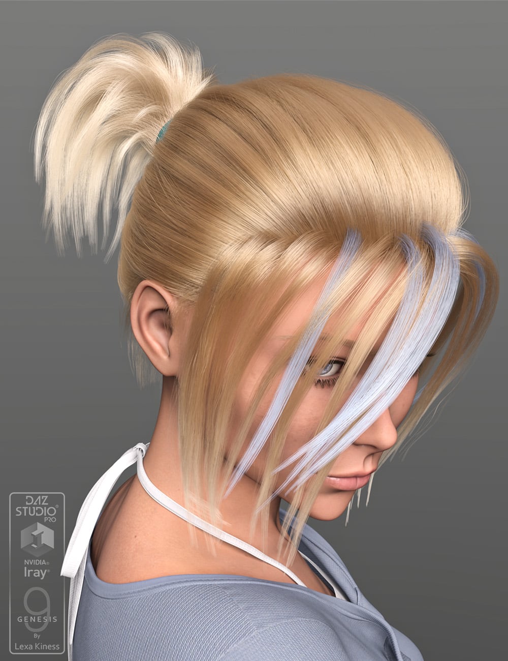 dForce Imari Hair for Genesis 9 by: Lexa Kiness, 3D Models by Daz 3D
