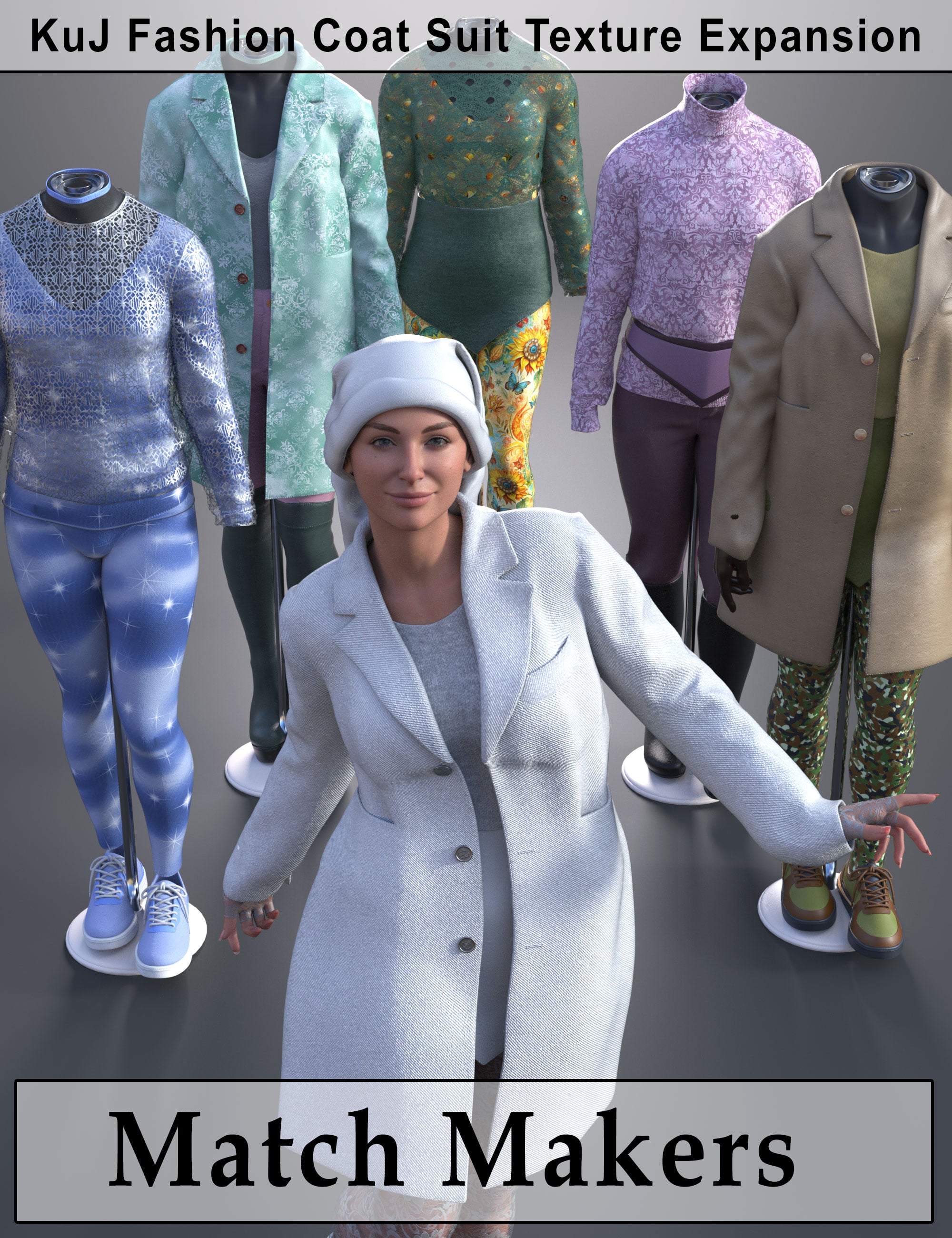 MatchMakers KuJ Fashion Coat Suit for Genesis 9 Texture Expansion by: Lyrra MadrilDestinysGarden, 3D Models by Daz 3D