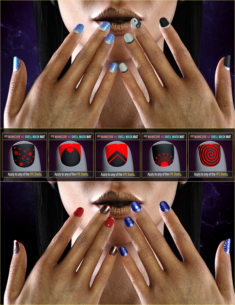 FPE Manicure Texture Add-On for Genesis 9 by: FenixPhoenixEsid, 3D Models by Daz 3D