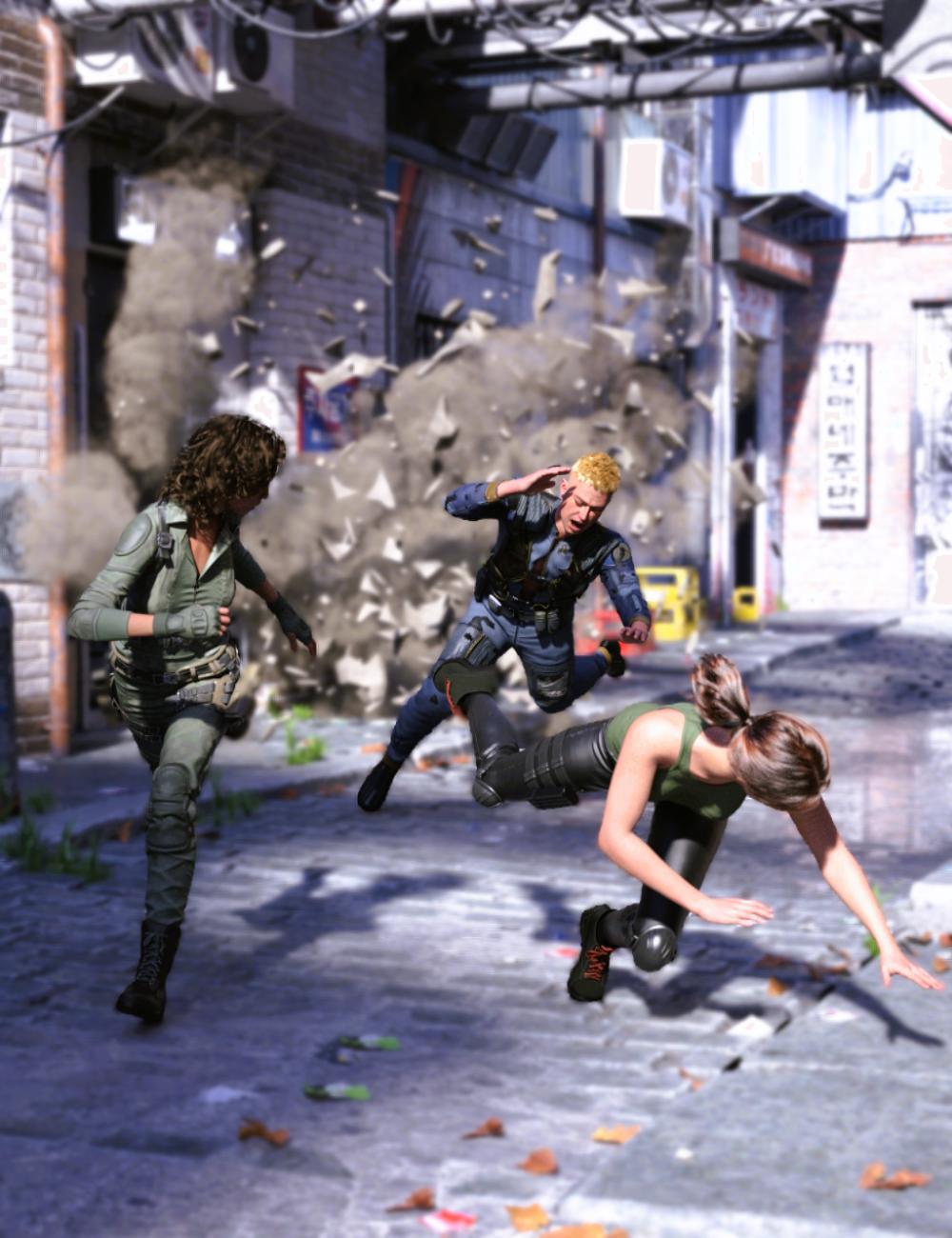 Run For Your Life Poses for Genesis 9 and 8 Female by: Scuffles3d, 3D Models by Daz 3D