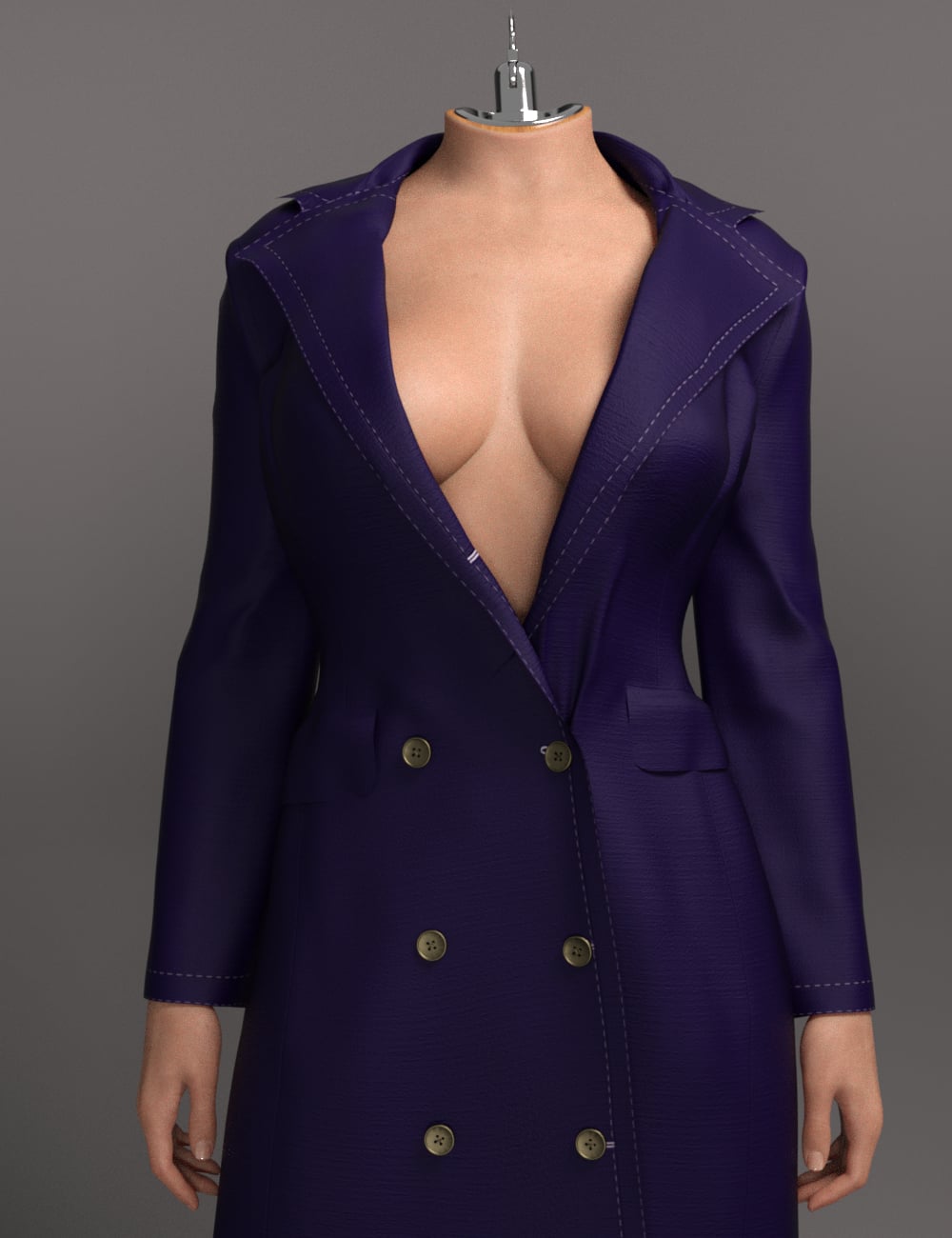 dForce EG Fashion Coat for Genesis 9 by: Ergou, 3D Models by Daz 3D