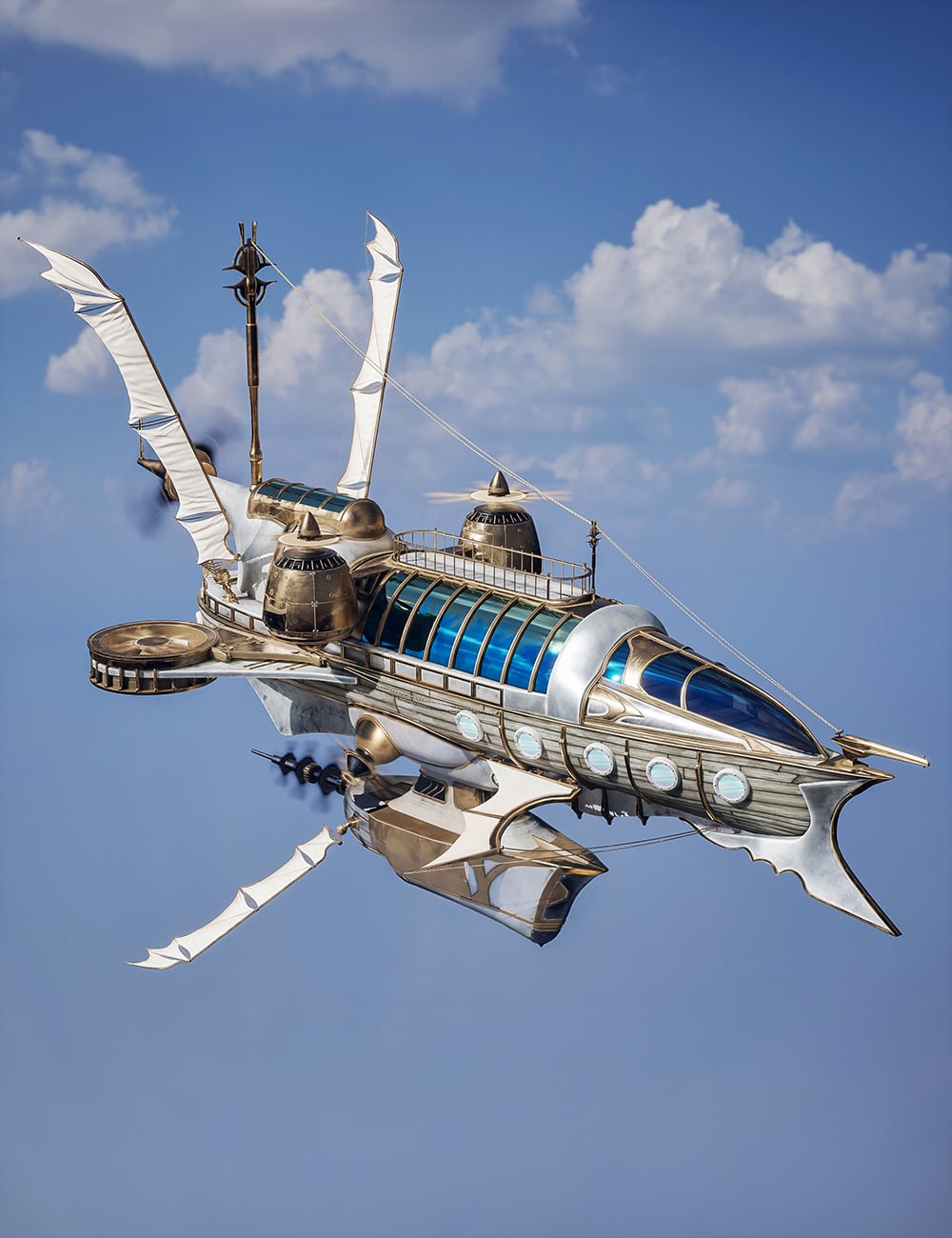 XI Fantasy Airship by: Xivon, 3D Models by Daz 3D