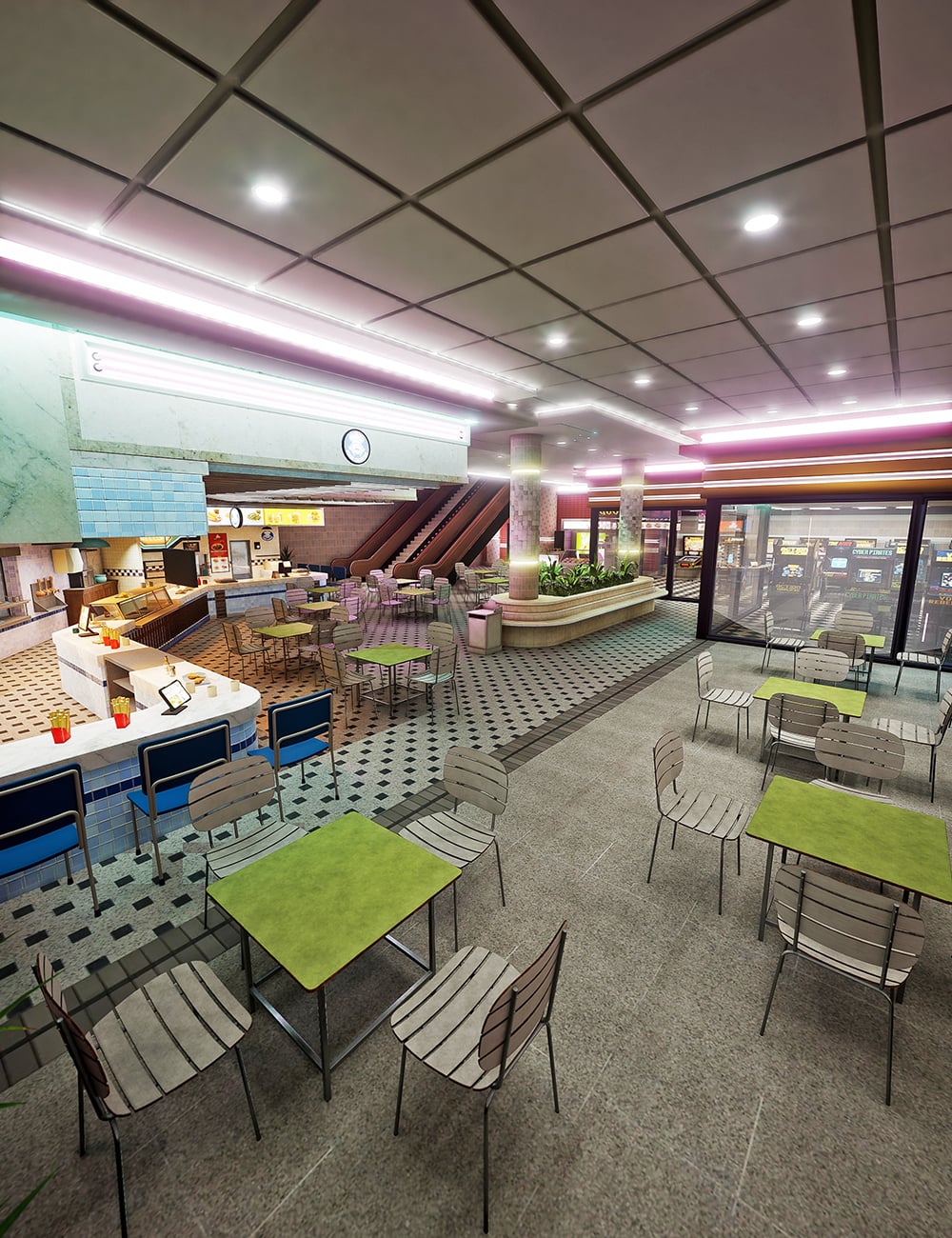 XI Retro Mall by: Xivon, 3D Models by Daz 3D