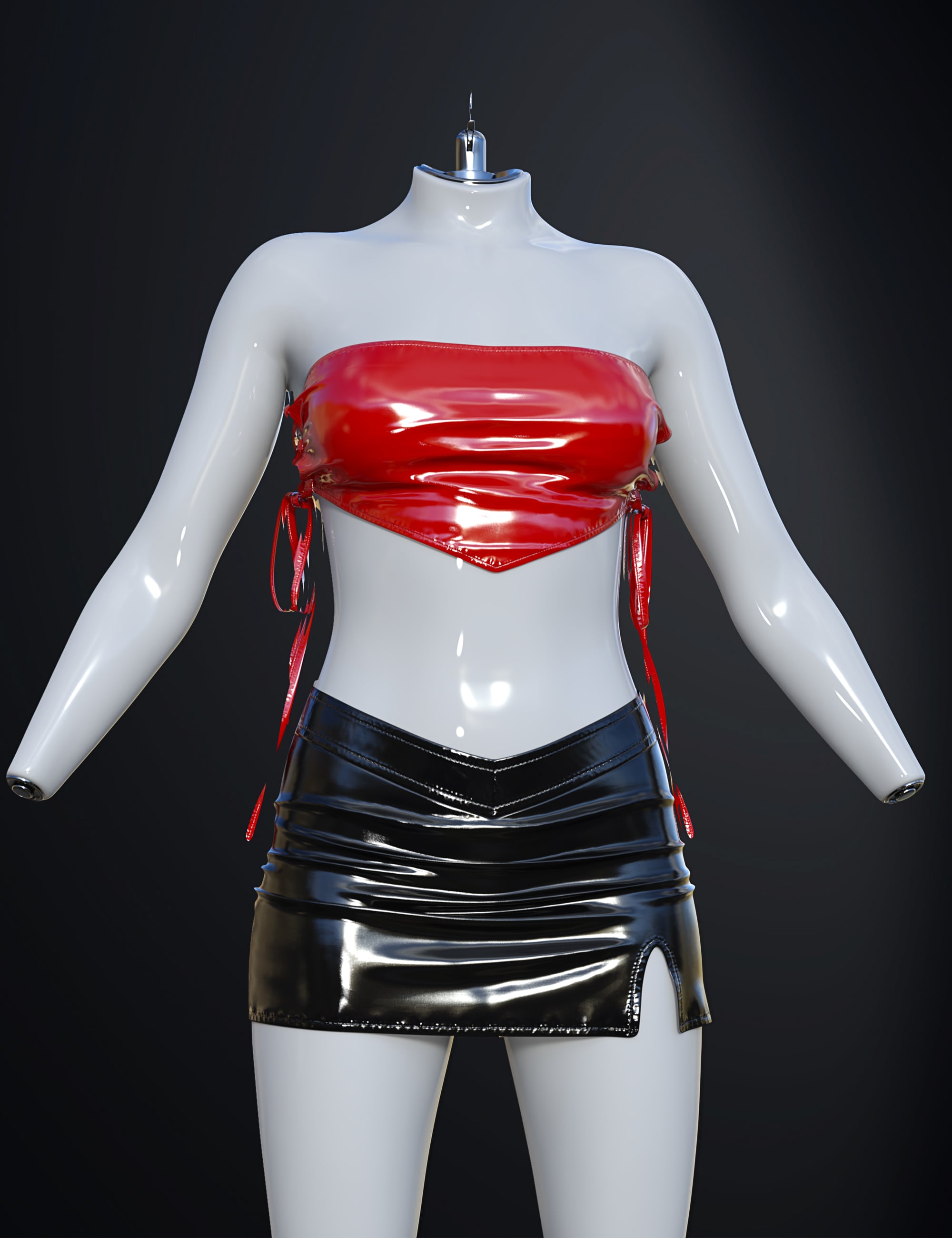 dForce SU Sexy Leather Outfit for Genesis 9 by: Sue Yee, 3D Models by Daz 3D