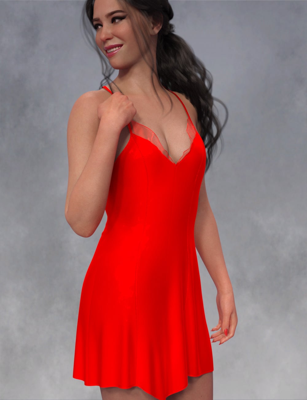 DNA Emily dForce Slip Dress for Genesis 9 by: Donnena, 3D Models by Daz 3D
