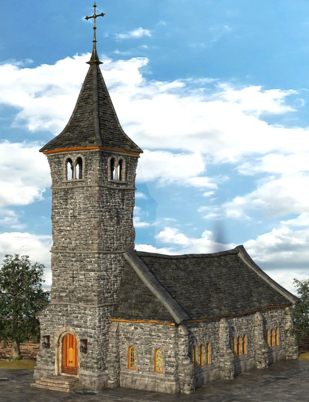 FTS Village Church by: The Alchemist, 3D Models by Daz 3D