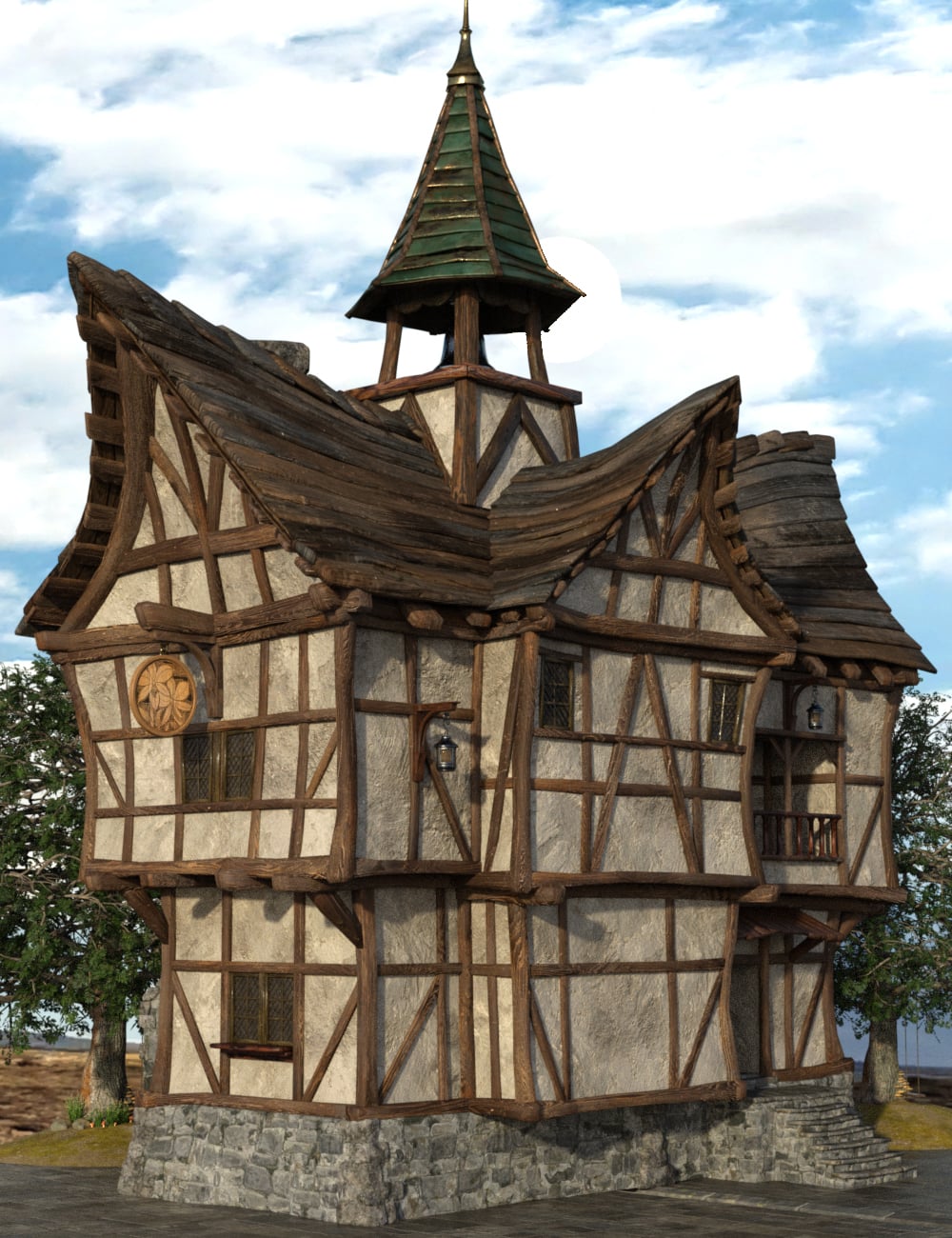 FTS Town Hall and Village Inn by: The Alchemist, 3D Models by Daz 3D