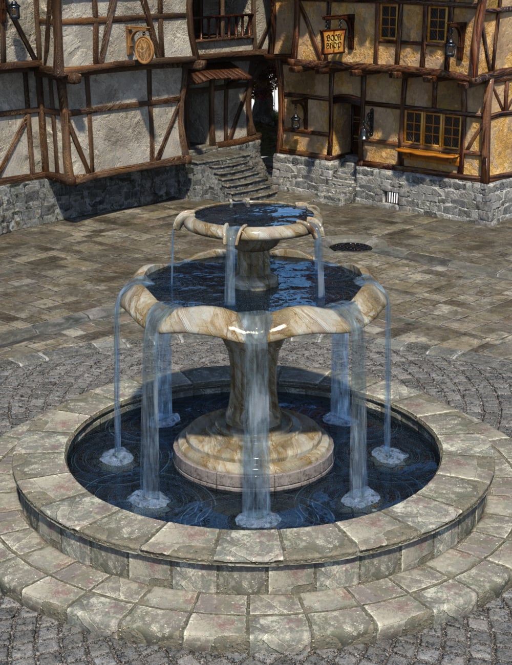 FTS Fountain Square by: The Alchemist, 3D Models by Daz 3D