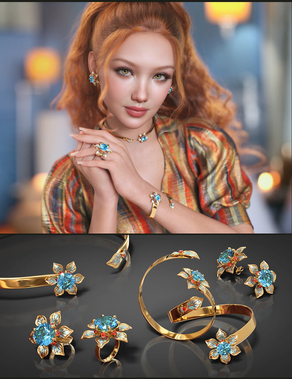 Addy Bloom and VRV Bloom Jewelry Bundle by: addyVRVirtuosos, 3D Models by Daz 3D