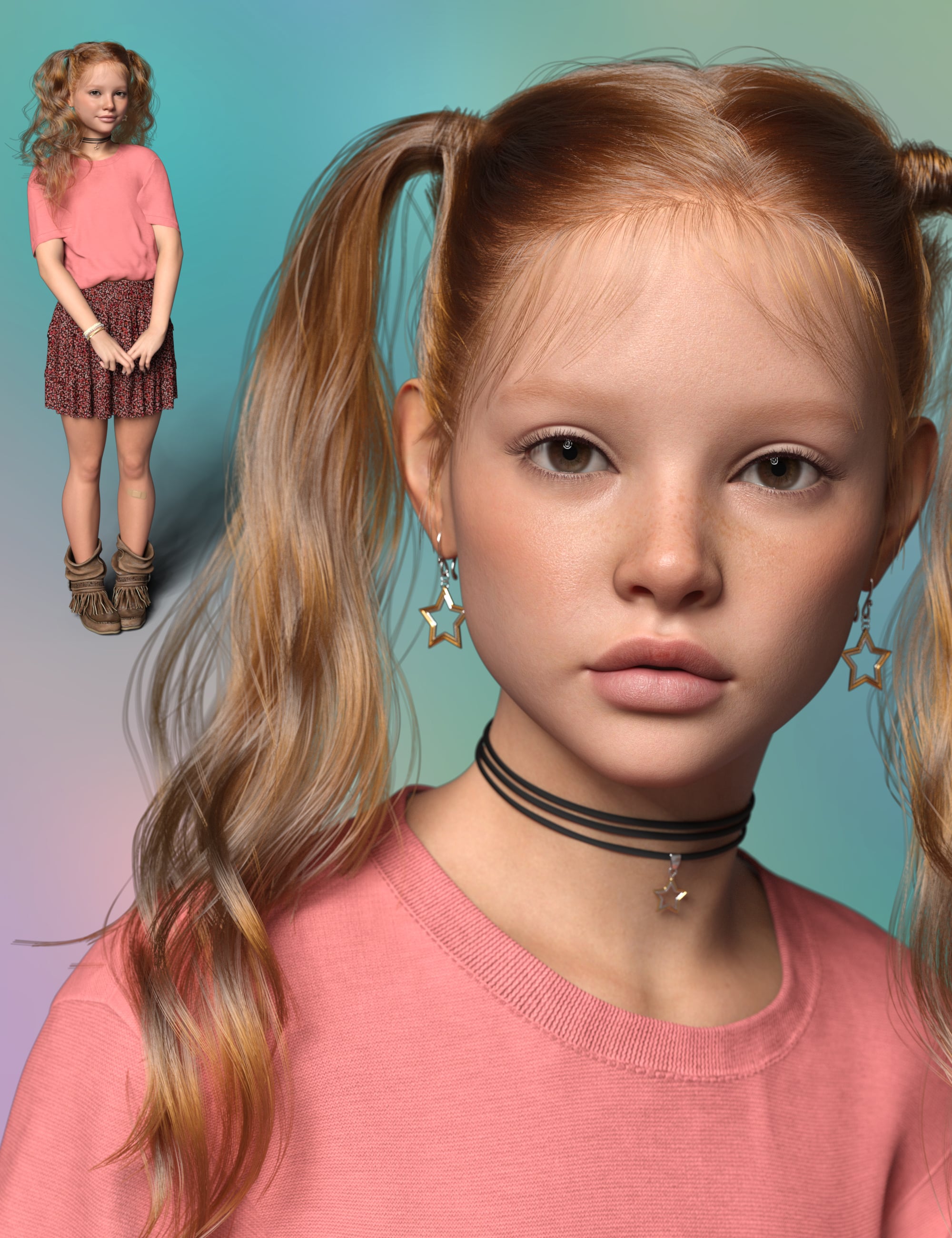 P3D Astrid HD with Expressions for Genesis 9 by: P3Design, 3D Models by Daz 3D
