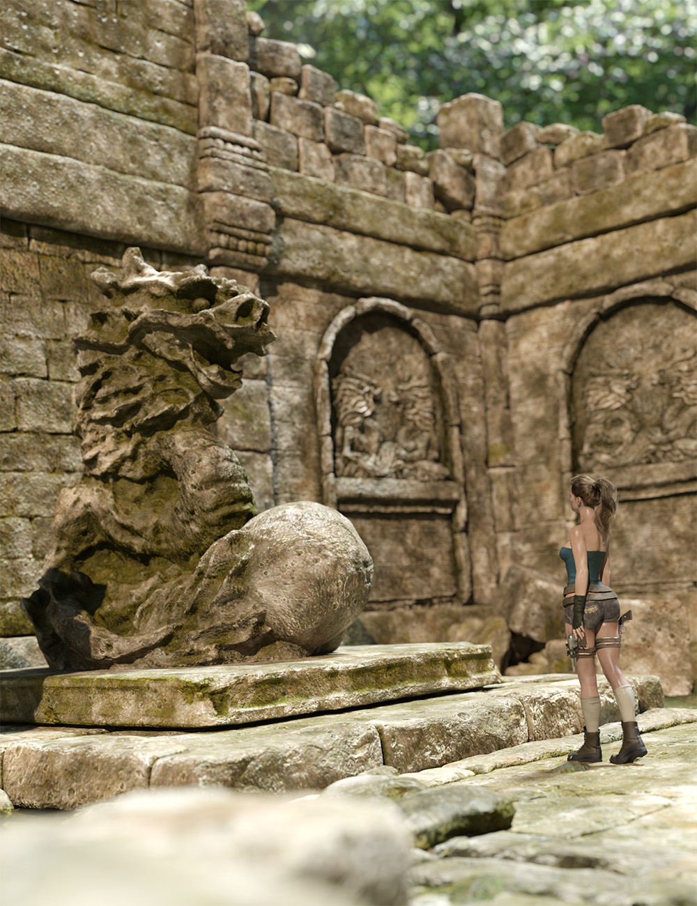 Eastern Dragon Temple by: Orestes Graphics, 3D Models by Daz 3D