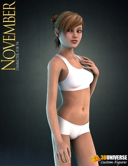 November Character for V4 by: 3D Universe, 3D Models by Daz 3D