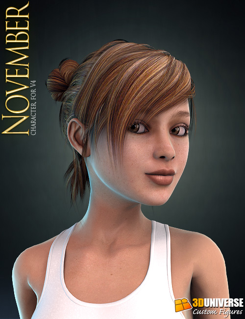 November Character for V4 by: 3D Universe, 3D Models by Daz 3D