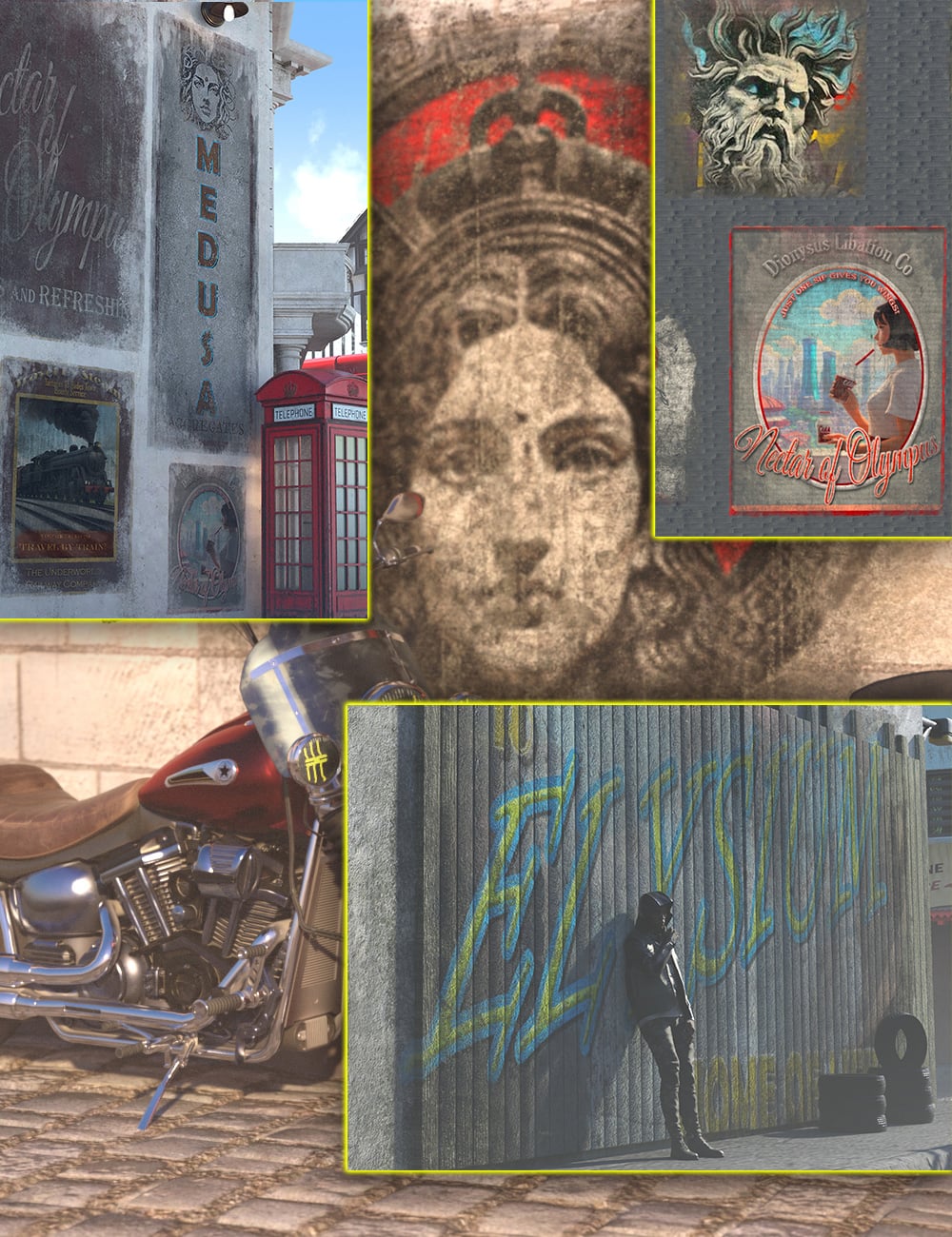 Ghost Signs and Murals Decals by: MartinJFrost, 3D Models by Daz 3D