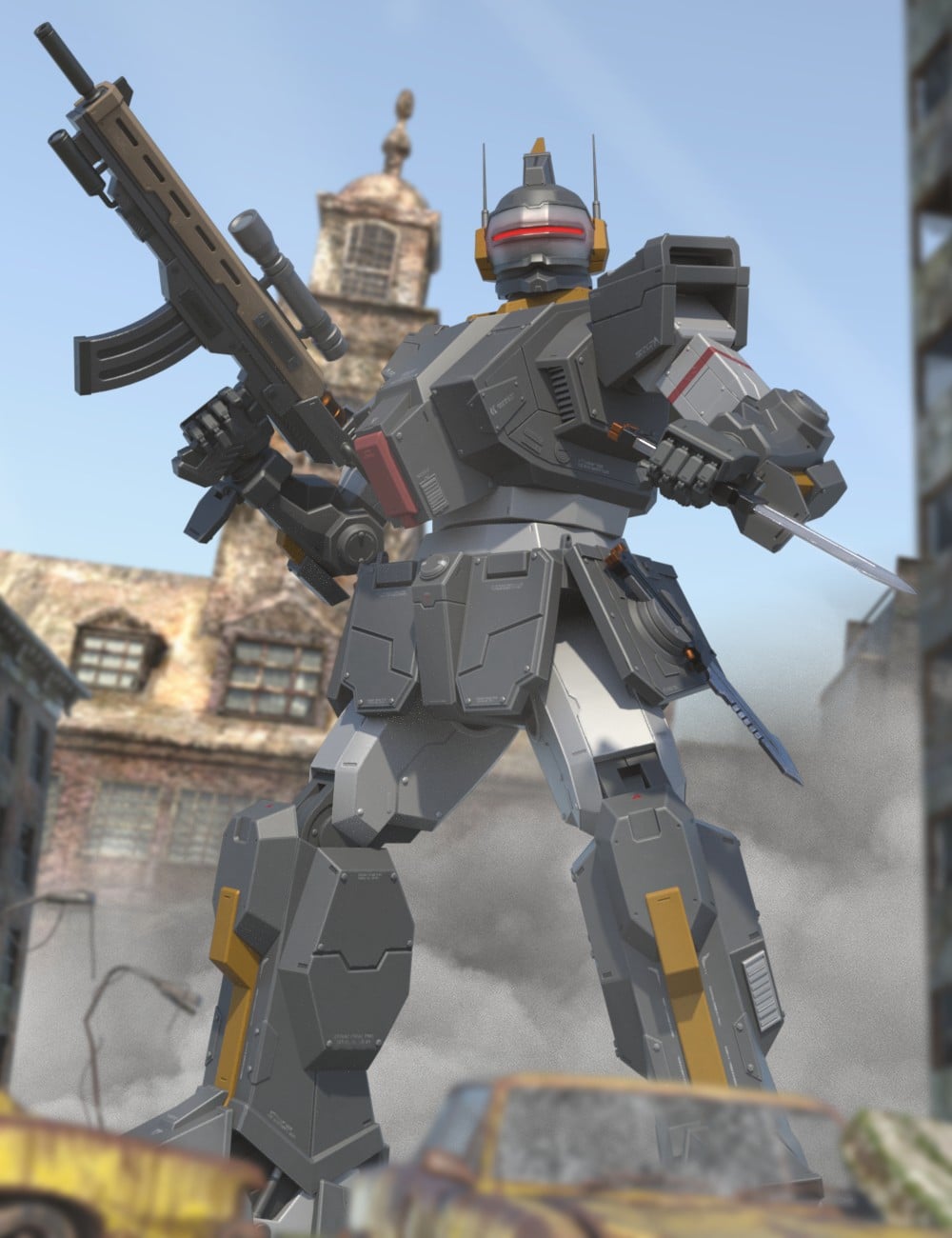 SVM's Mech Saviour Type Knight for Genesis 9 by: SilverMoon, 3D Models by Daz 3D