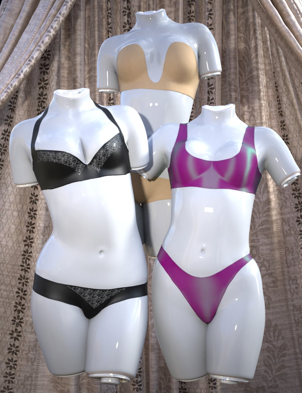 Convenient Underwear PushUps for Genesis 9 and 8 Female by: Sshodan, 3D Models by Daz 3D